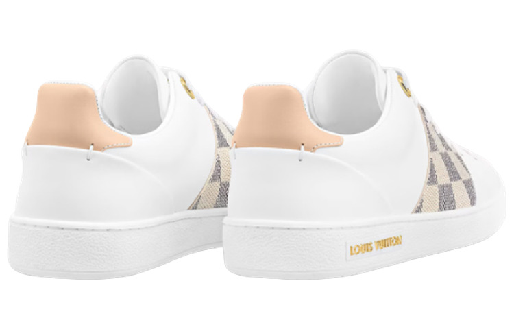 (WMNS) LOUIS VUITTON Frontrow Sneakers 'White with Beige Grey Plaid' 1AAWEV - 5