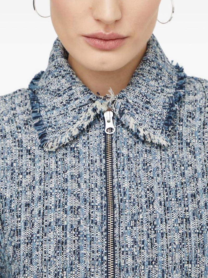 tweed-effect zip-up jacket 4
