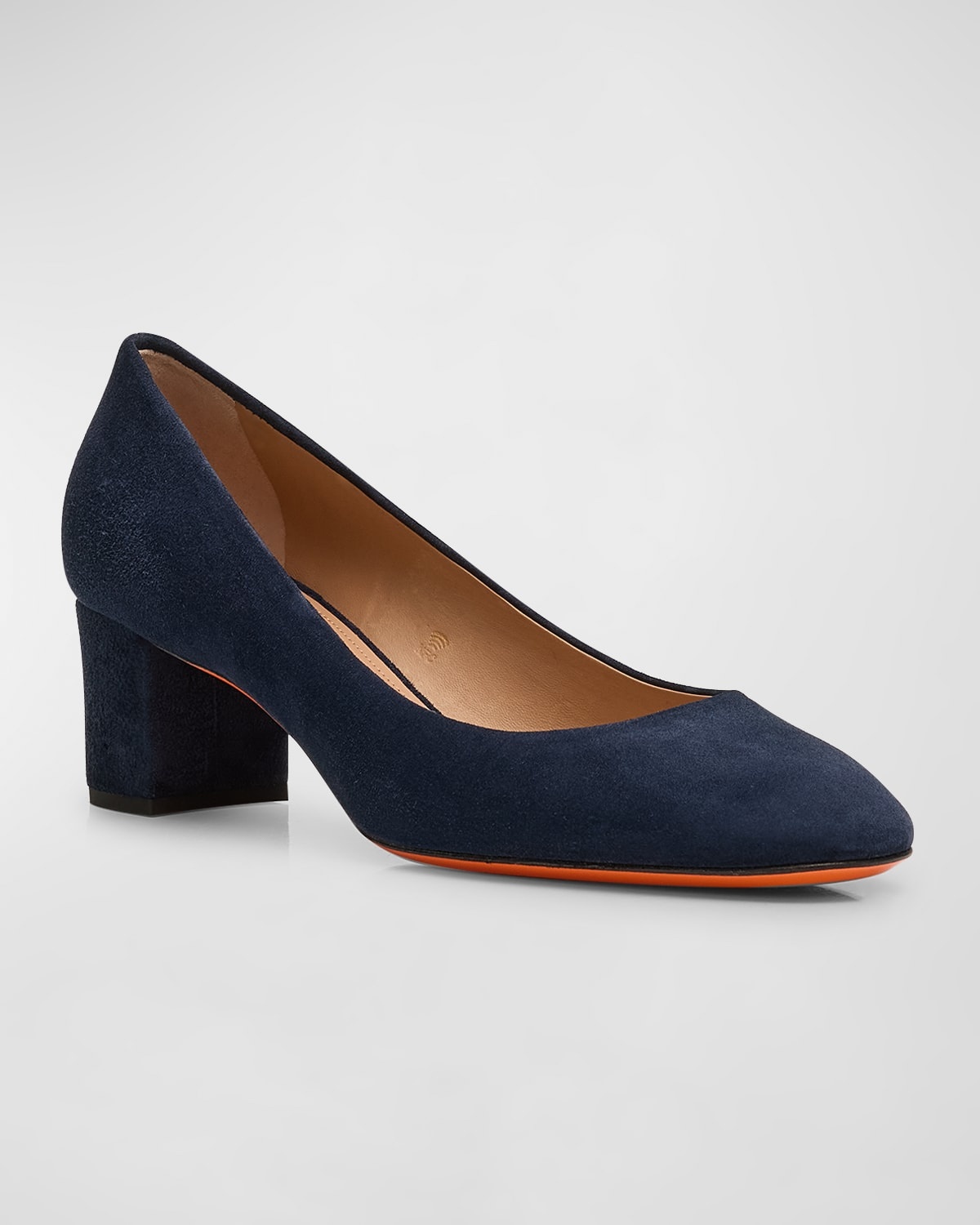 Suede Block-Heel Pumps - 3