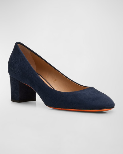 Santoni Suede Block-Heel Pumps outlook