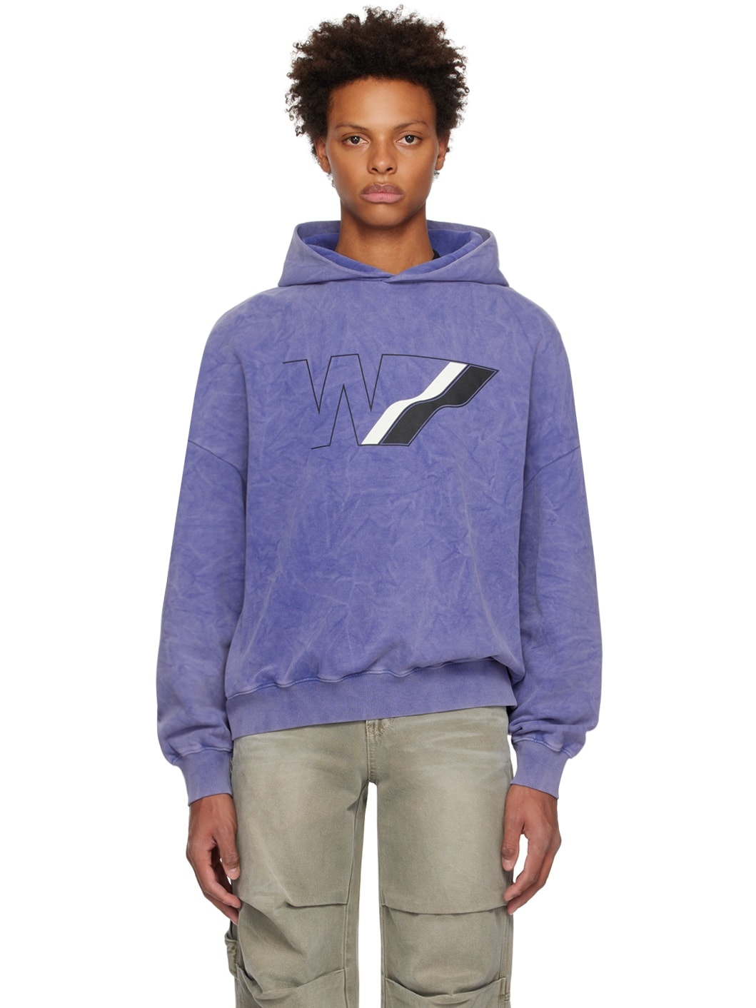 Purple Wave Line Hoodie - 1