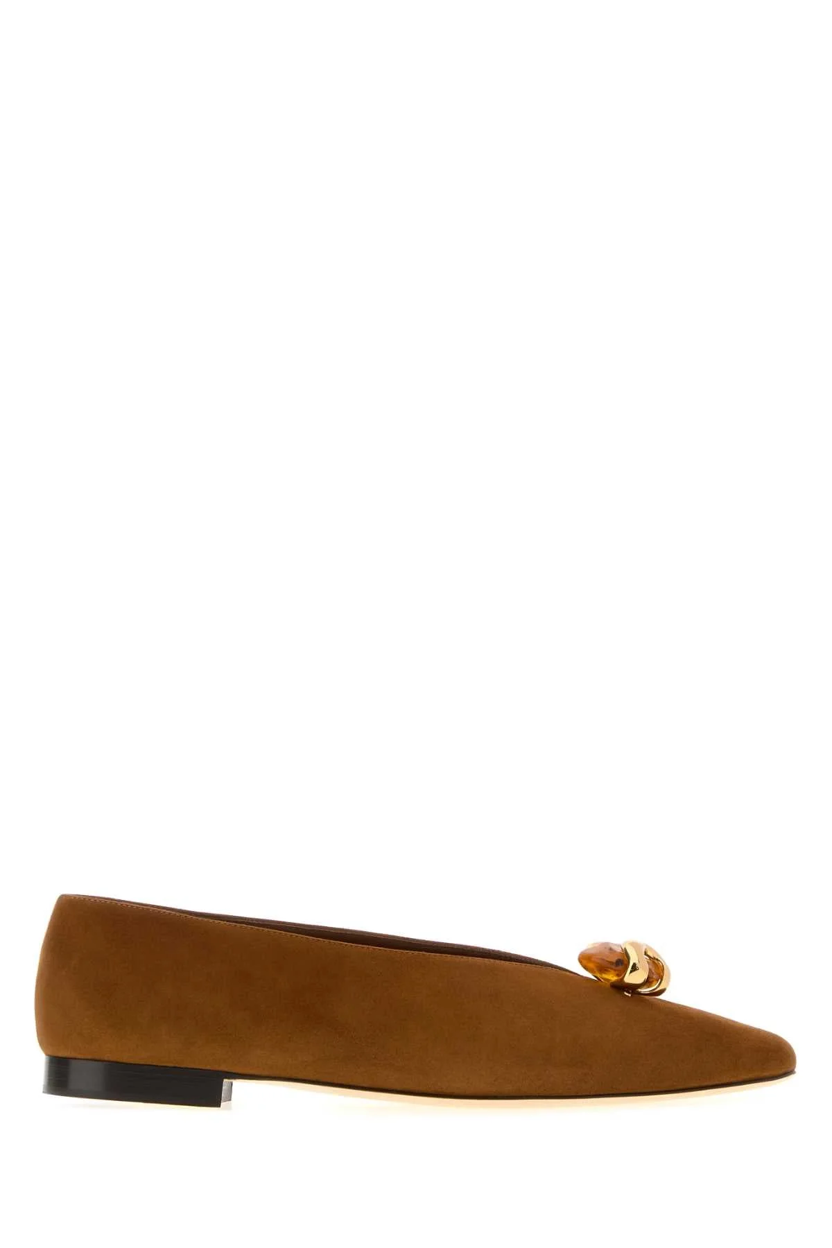 Jimmy Choo Women Caramel Suede Margot Ballerinas - 1