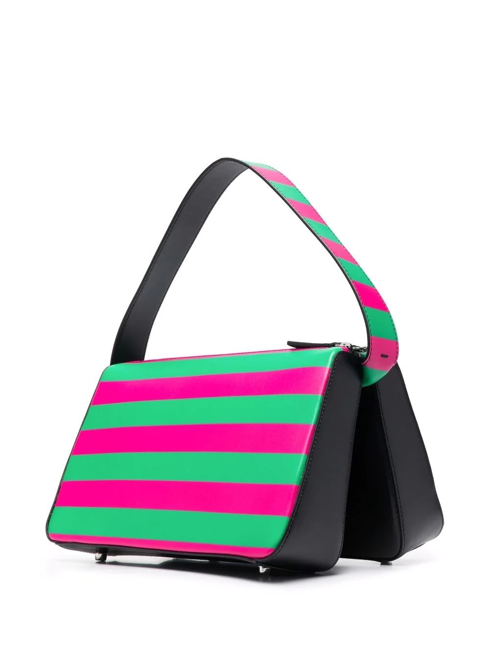 striped leather tote - 4