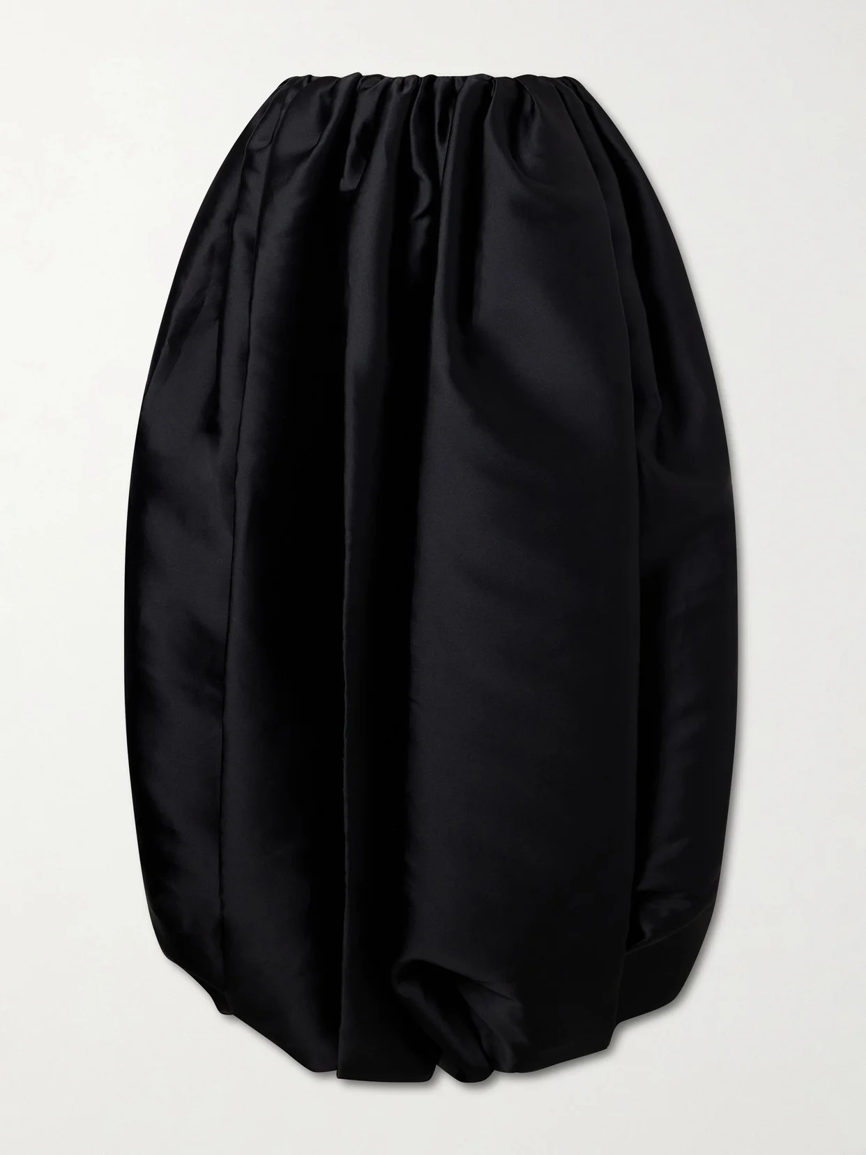 Gathered Duchesse Satin Maxi Skirt - 1