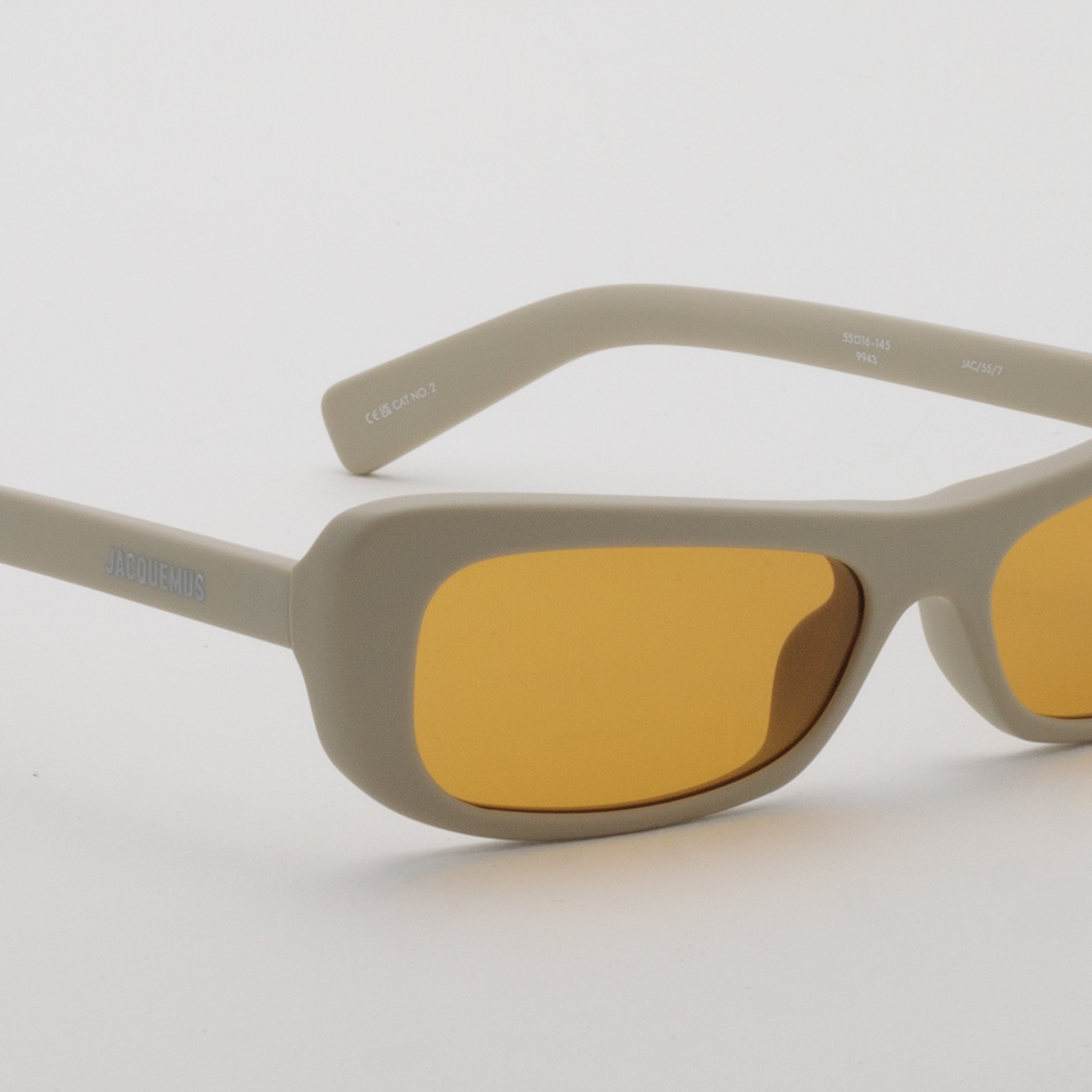 Capri Rectangular Sunglasses in Matt Putty - 3