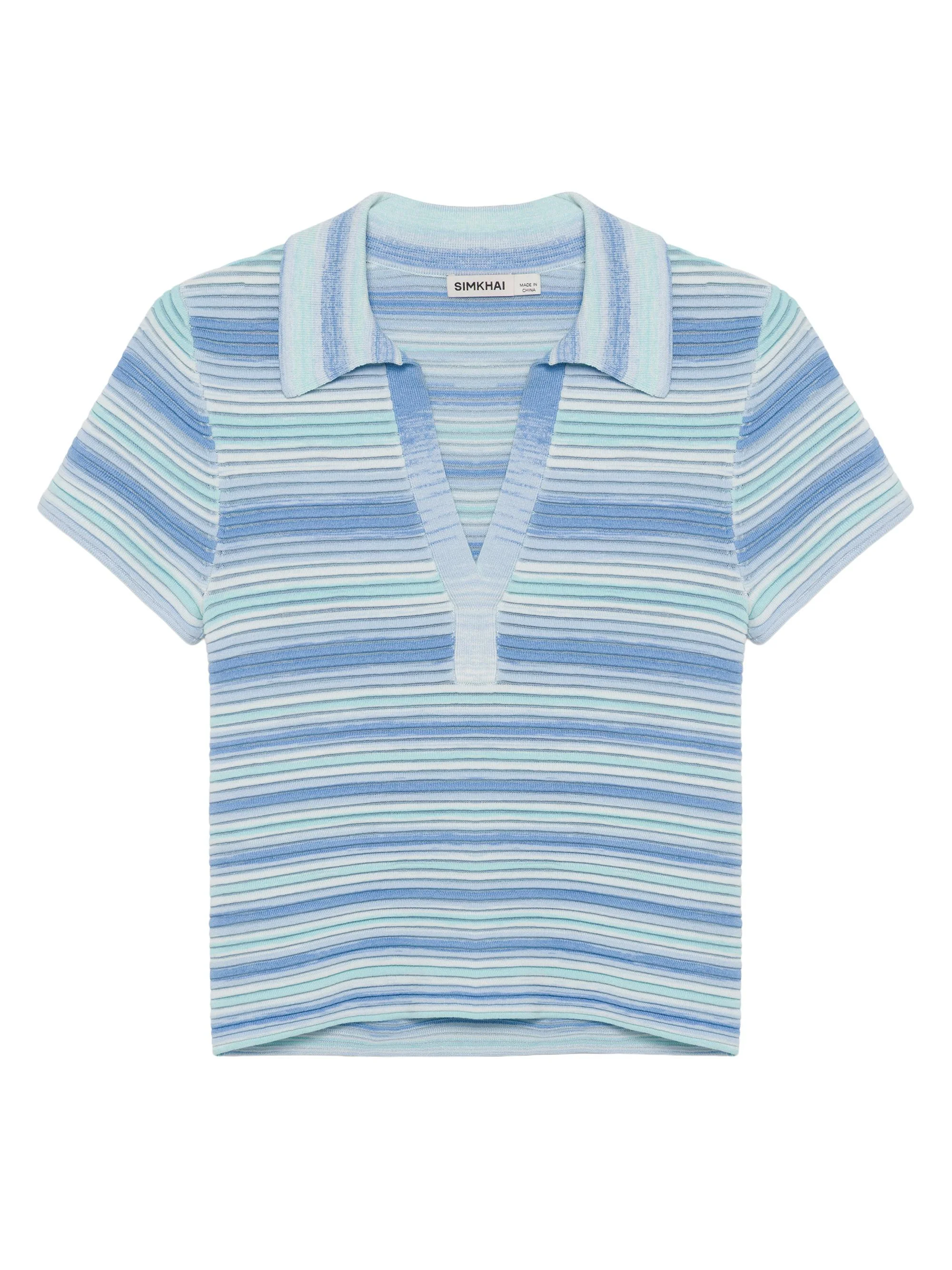 Women's Paxton Striped Knit Polo Shirt - Periwinkle Multi - 1