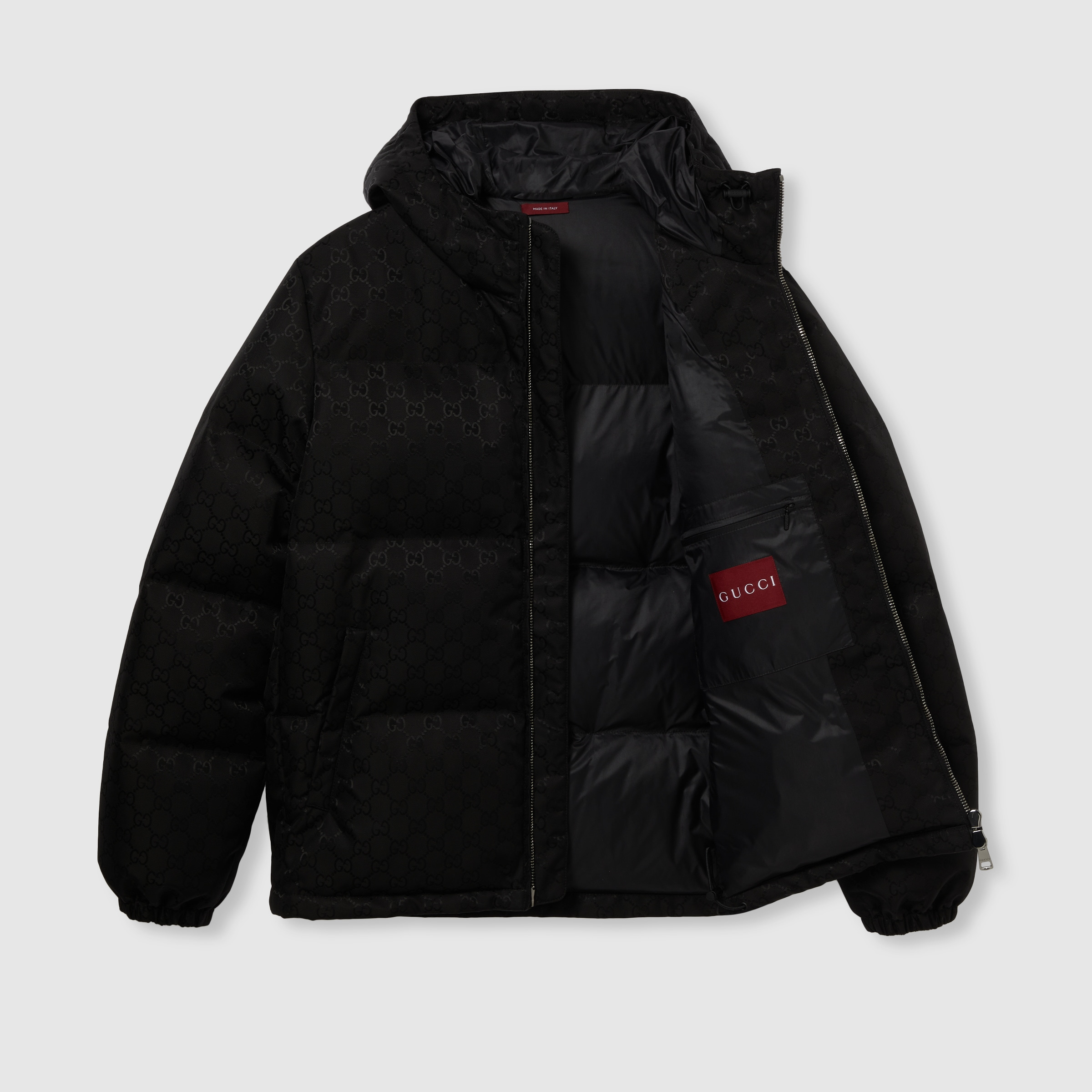 GG nylon canvas down jacket - 7