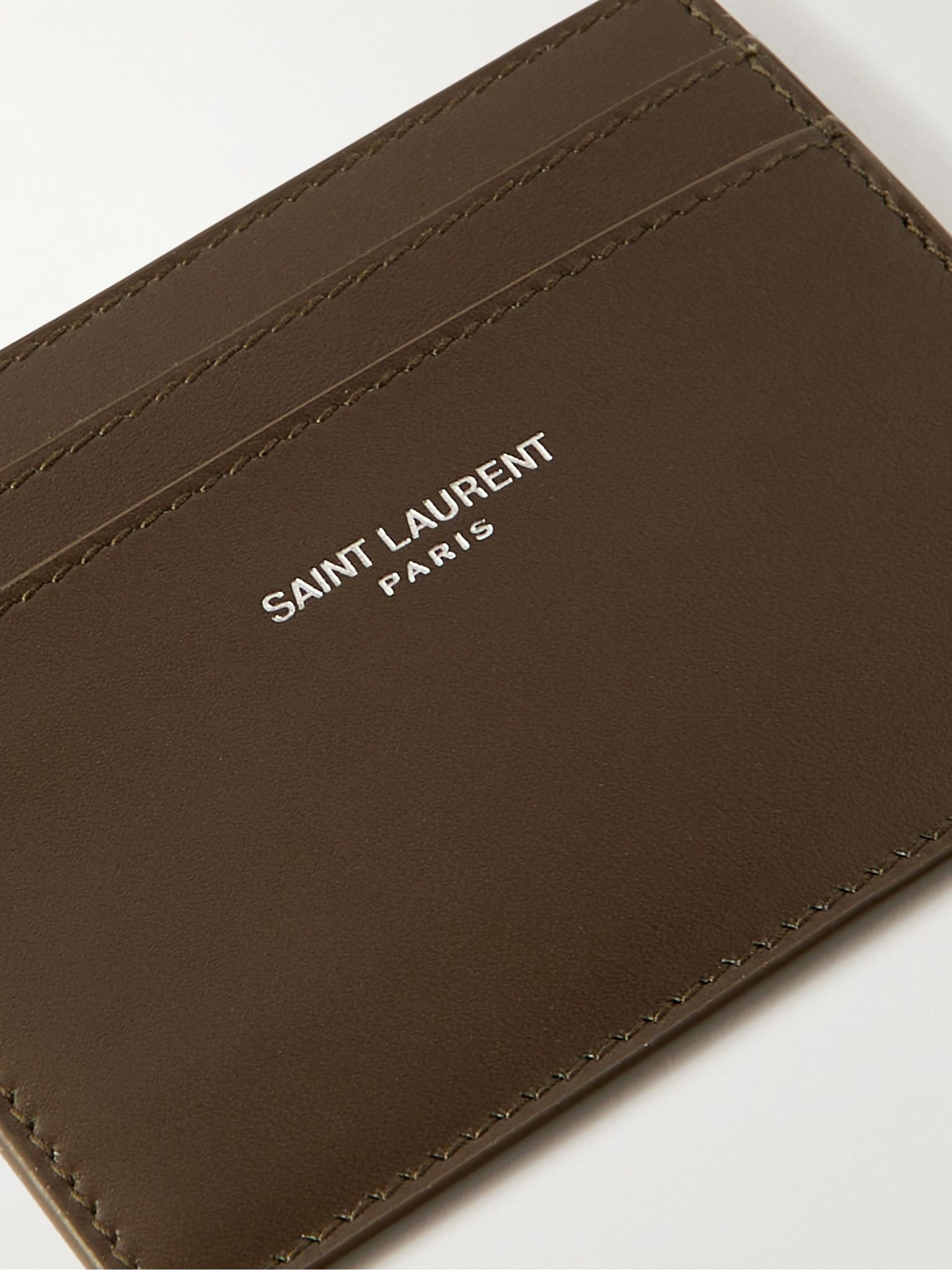 Logo-Print Leather Cardholder Dark green - 3