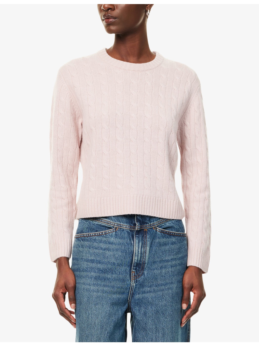 Zoe Cable-Knit Lambs Wool-Blend Jumper - 3