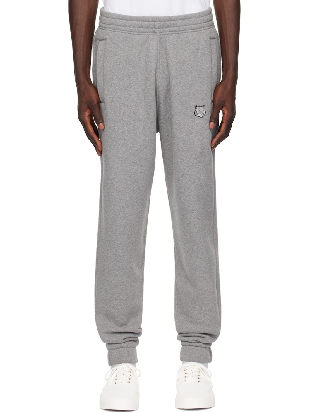 Gray Bold Fox Head Sweatpants - 1