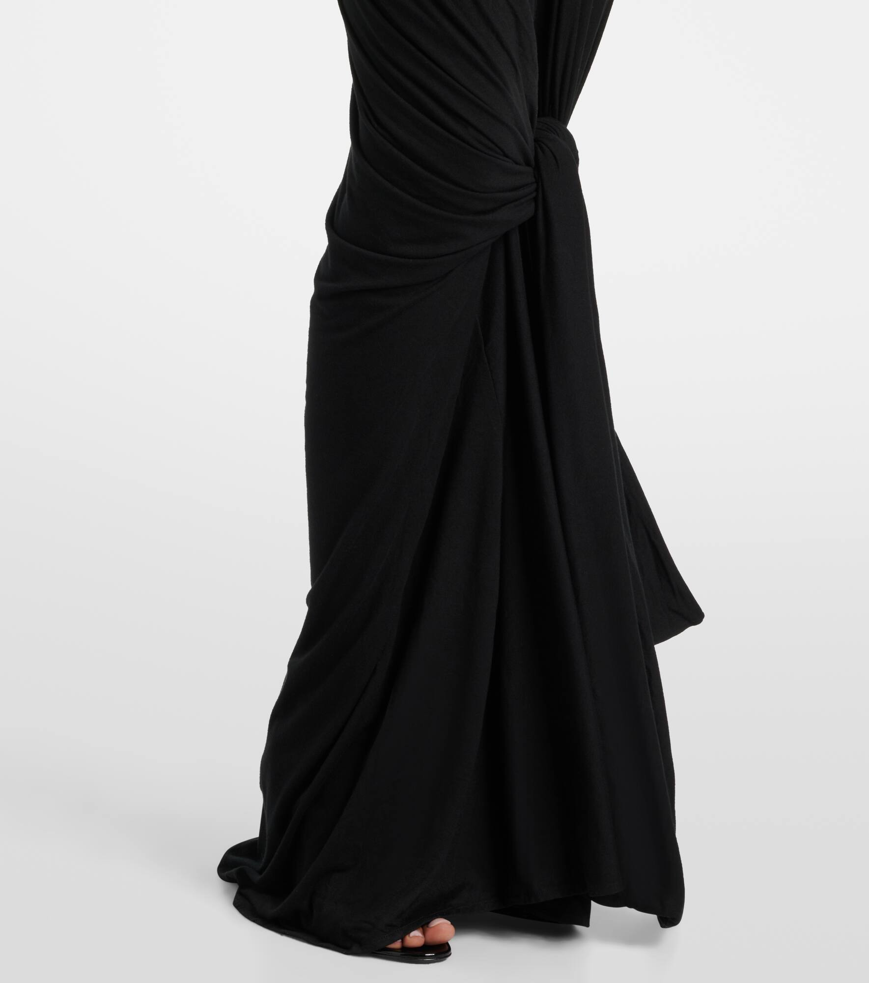 Draped jersey maxi skirt - 5