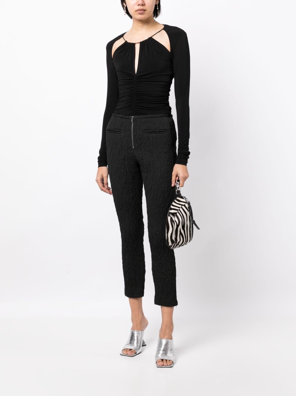 crinkled cropped trousers - 2