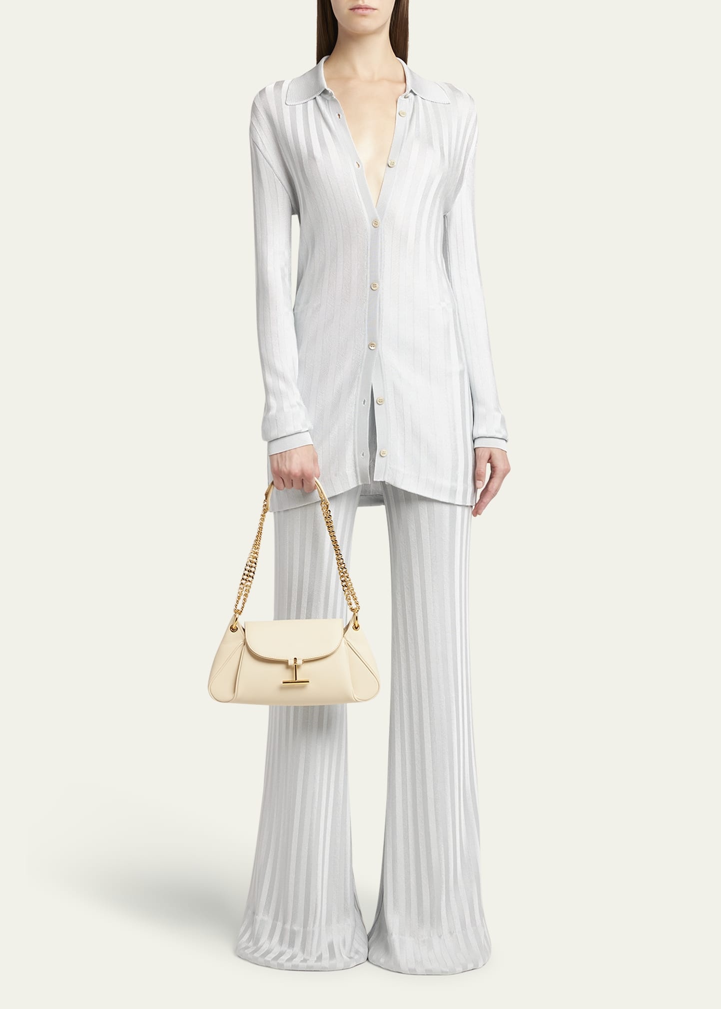 Tara Chain Shoulder Bag in Grain Leather - 5