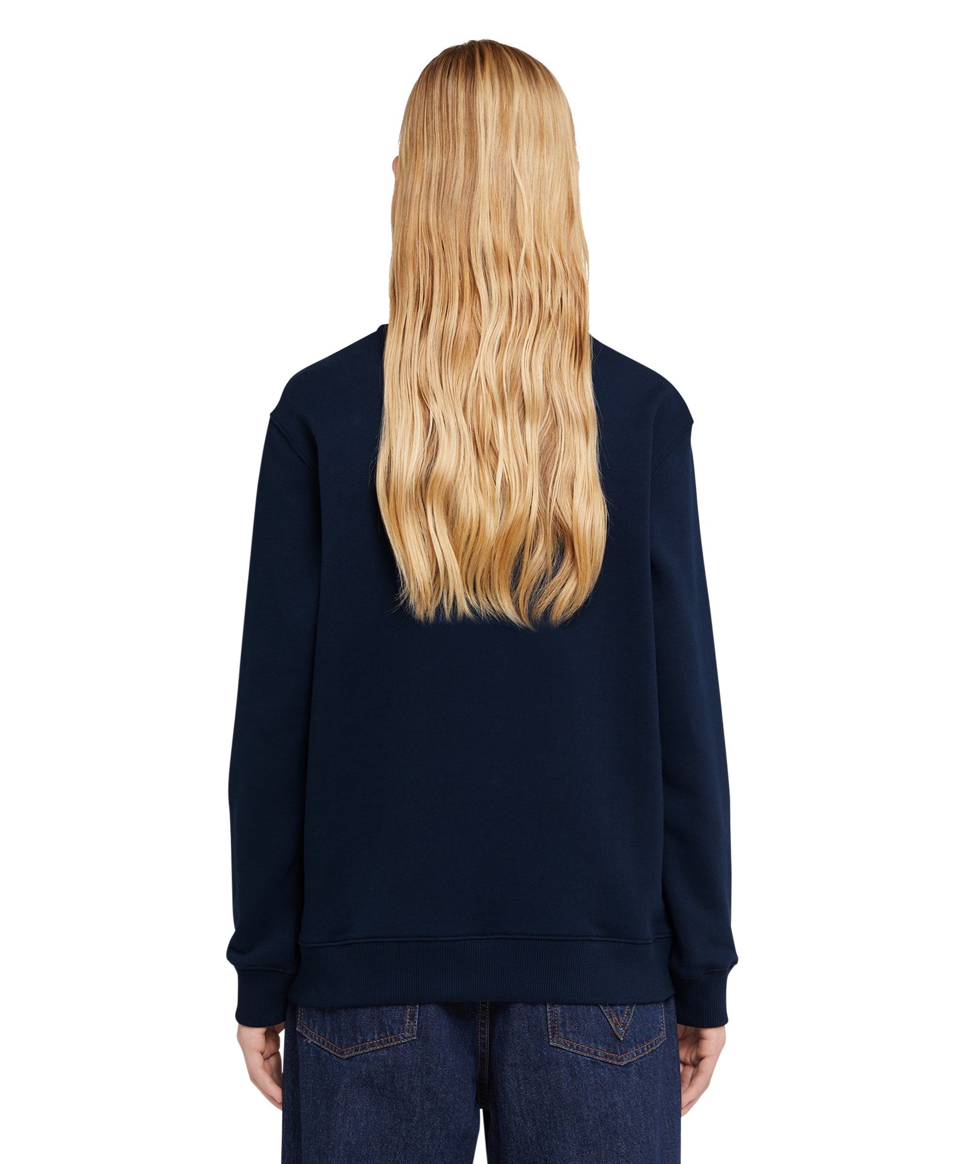 Crew neck cotton sweatshirt with micro logo - 3