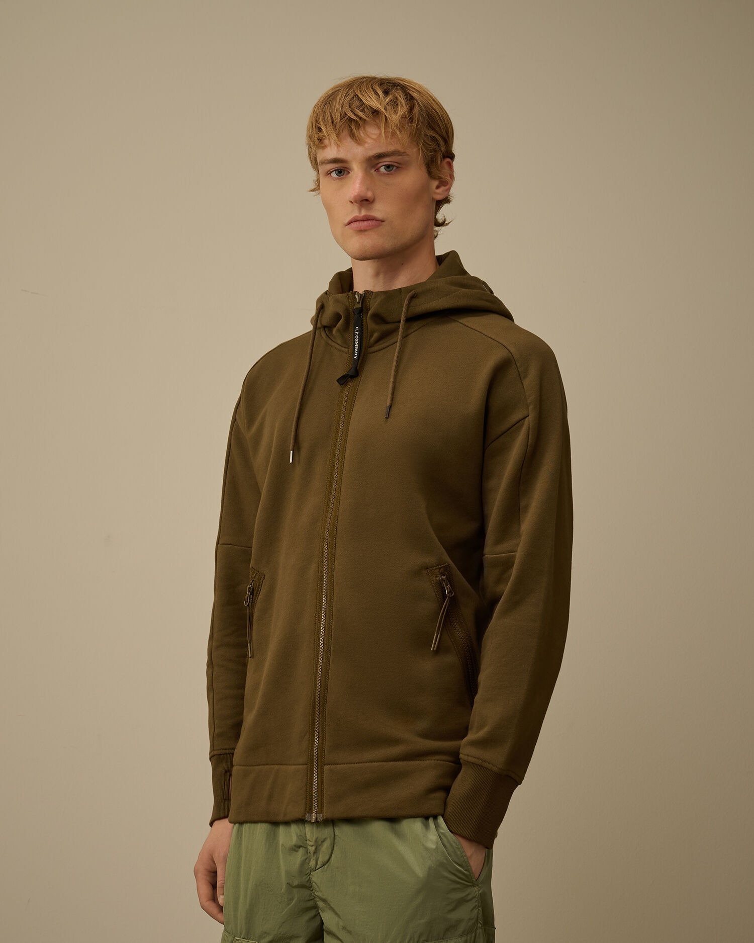 Diagonal Raised Fleece Goggle Sweatshirt - 3