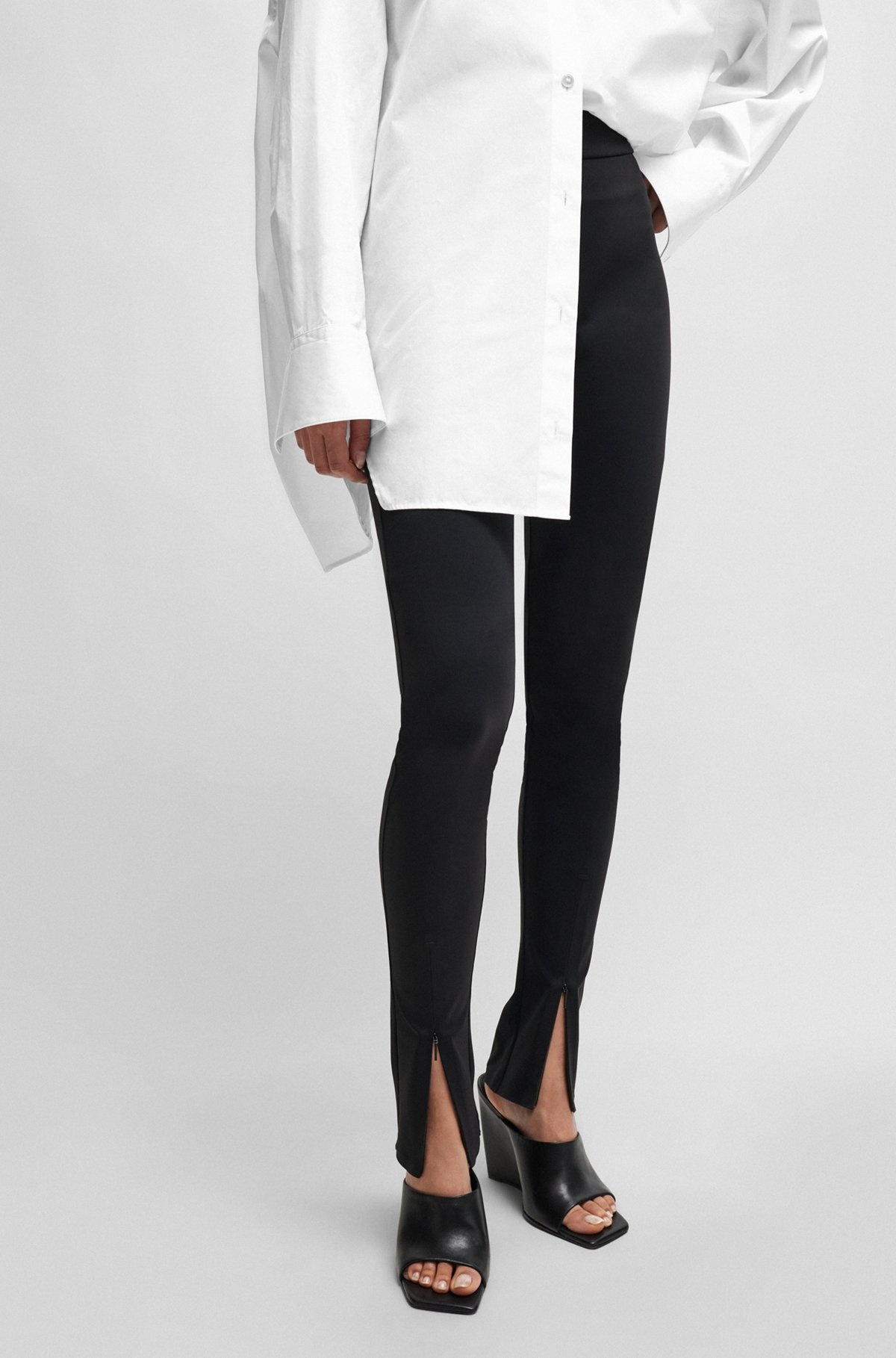 NAOMI X BOSS LEGGINGS IN STRETCH JERSEY WITH ZIP HEMS - 5