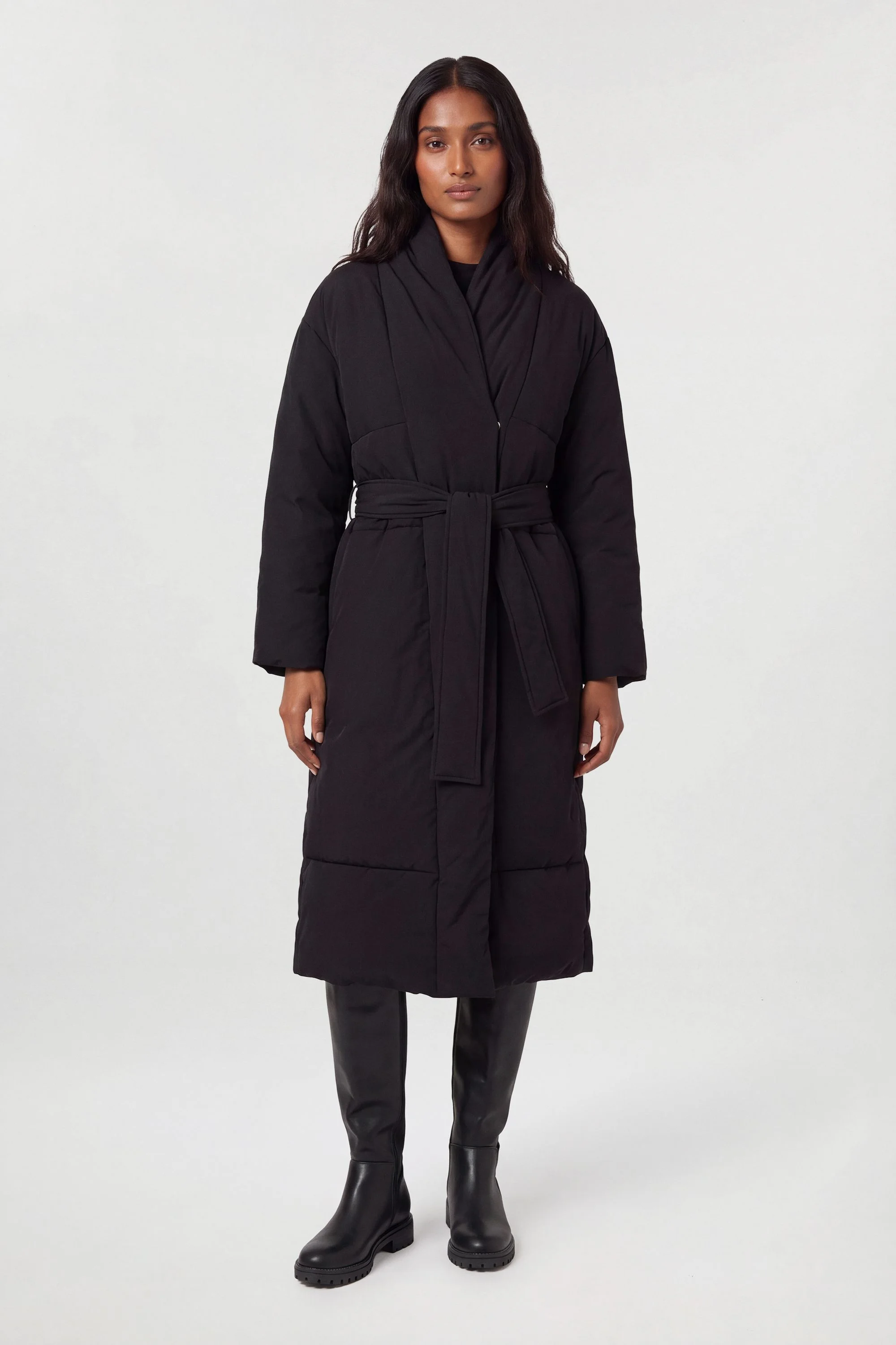 Padded Belted Midi Coat - 1