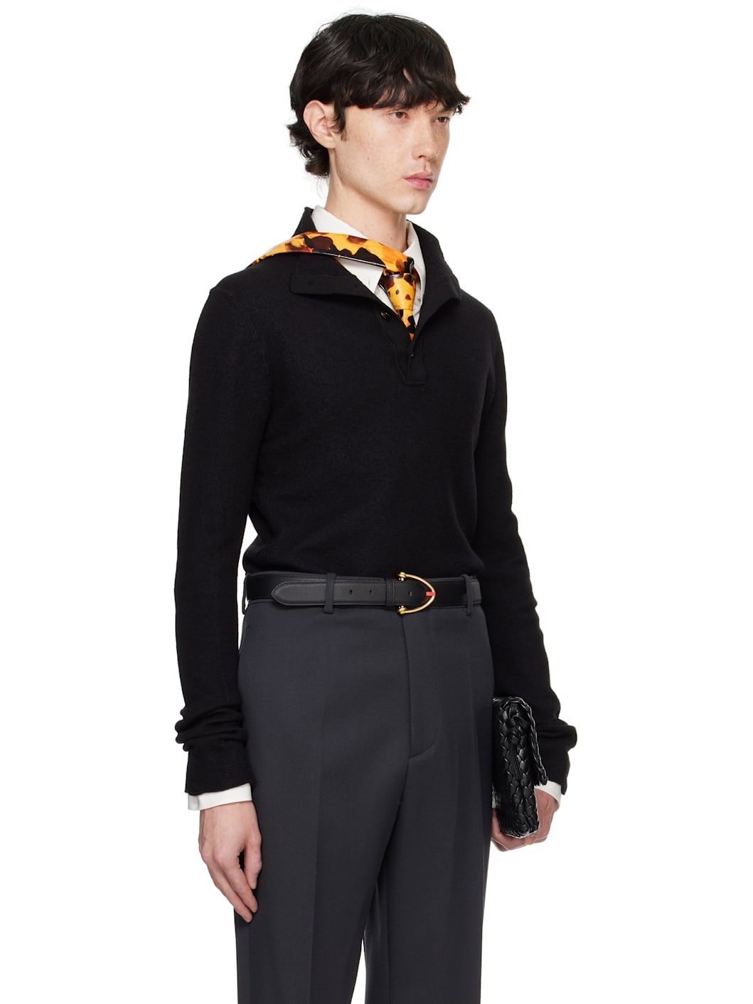 Black Felted Wool Turtleneck - 2