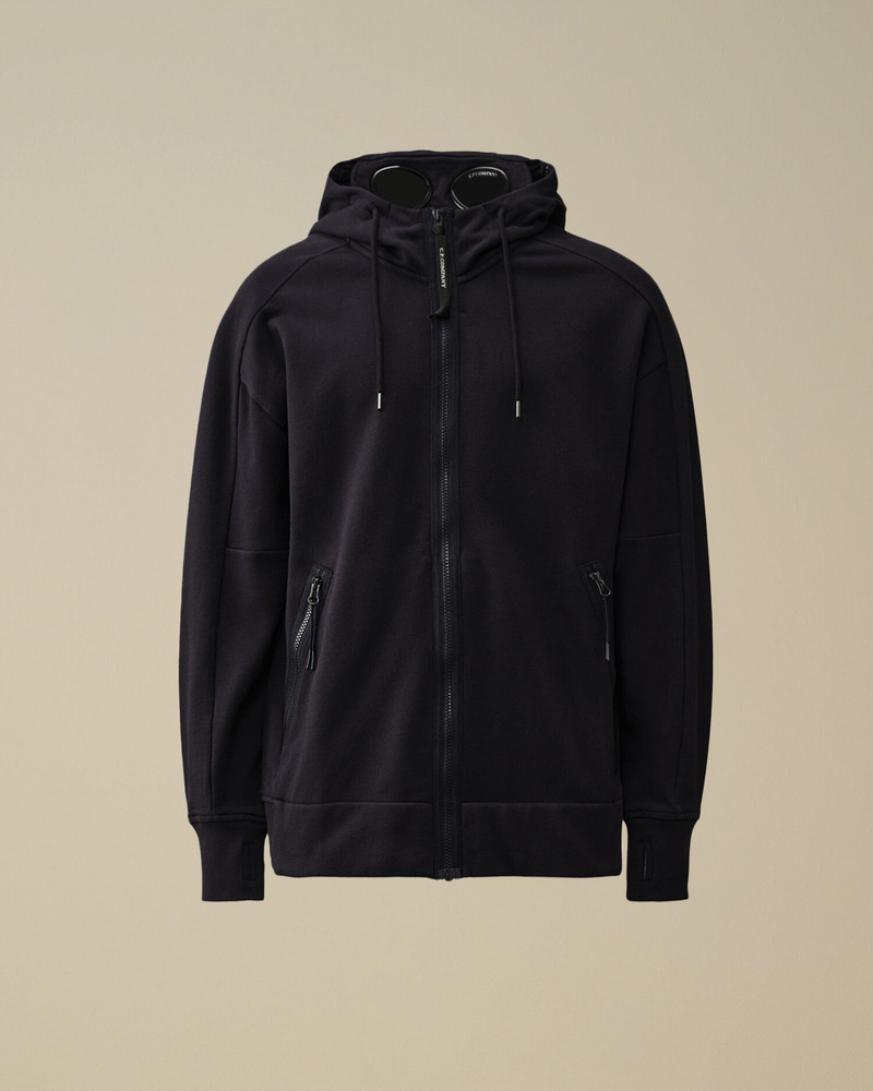 Diagonal Raised Fleece Goggle Zipped Hooded Sweatshirt 1
