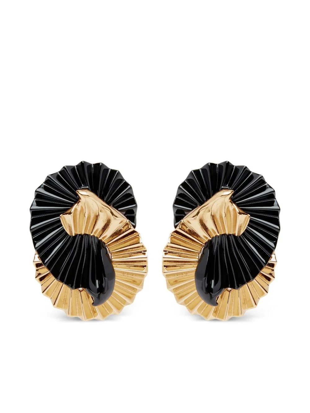 Fluid Wings pleated earrings - 1