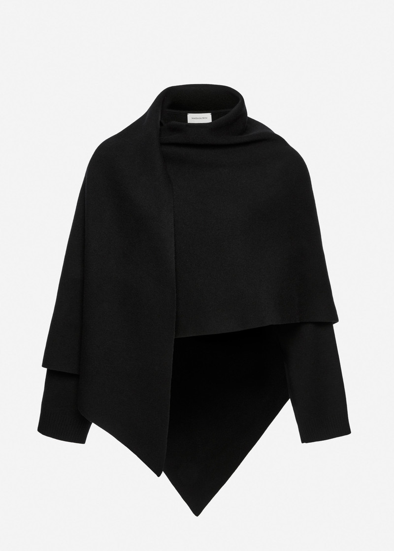 Poncho sweater in black 1