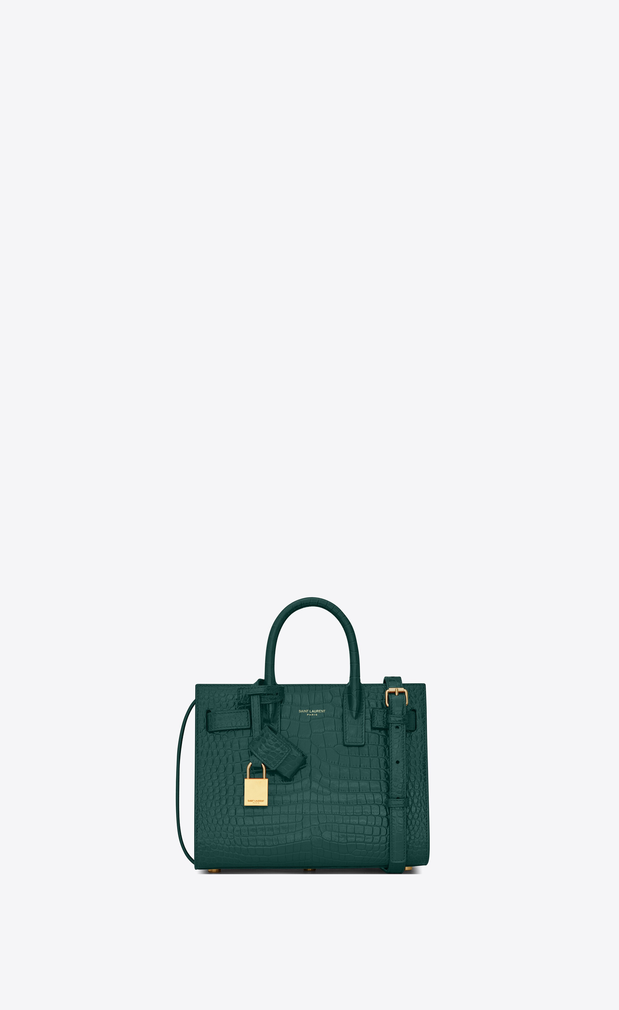 classic sac de jour nano in crocodile-embossed shiny leather - 1