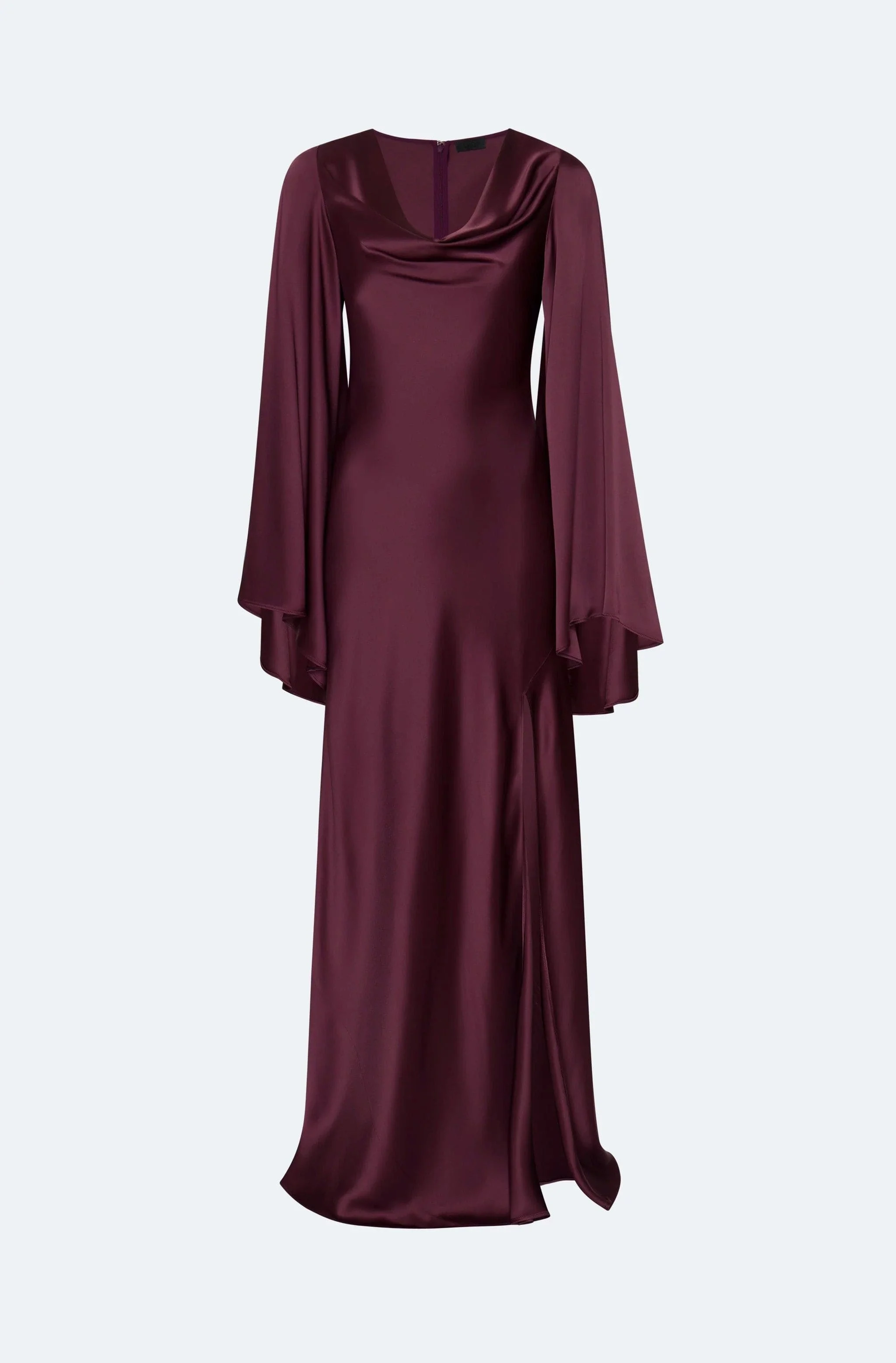 Satin Cowl Neck Gown - 1