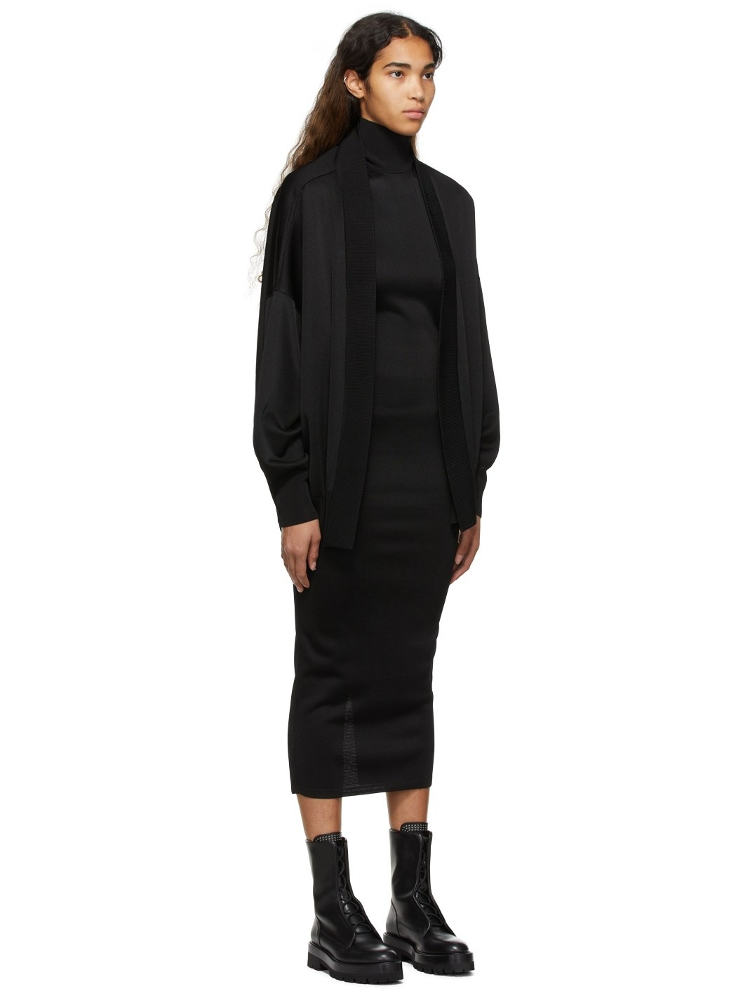 Black Cardi Midi Dress - 2