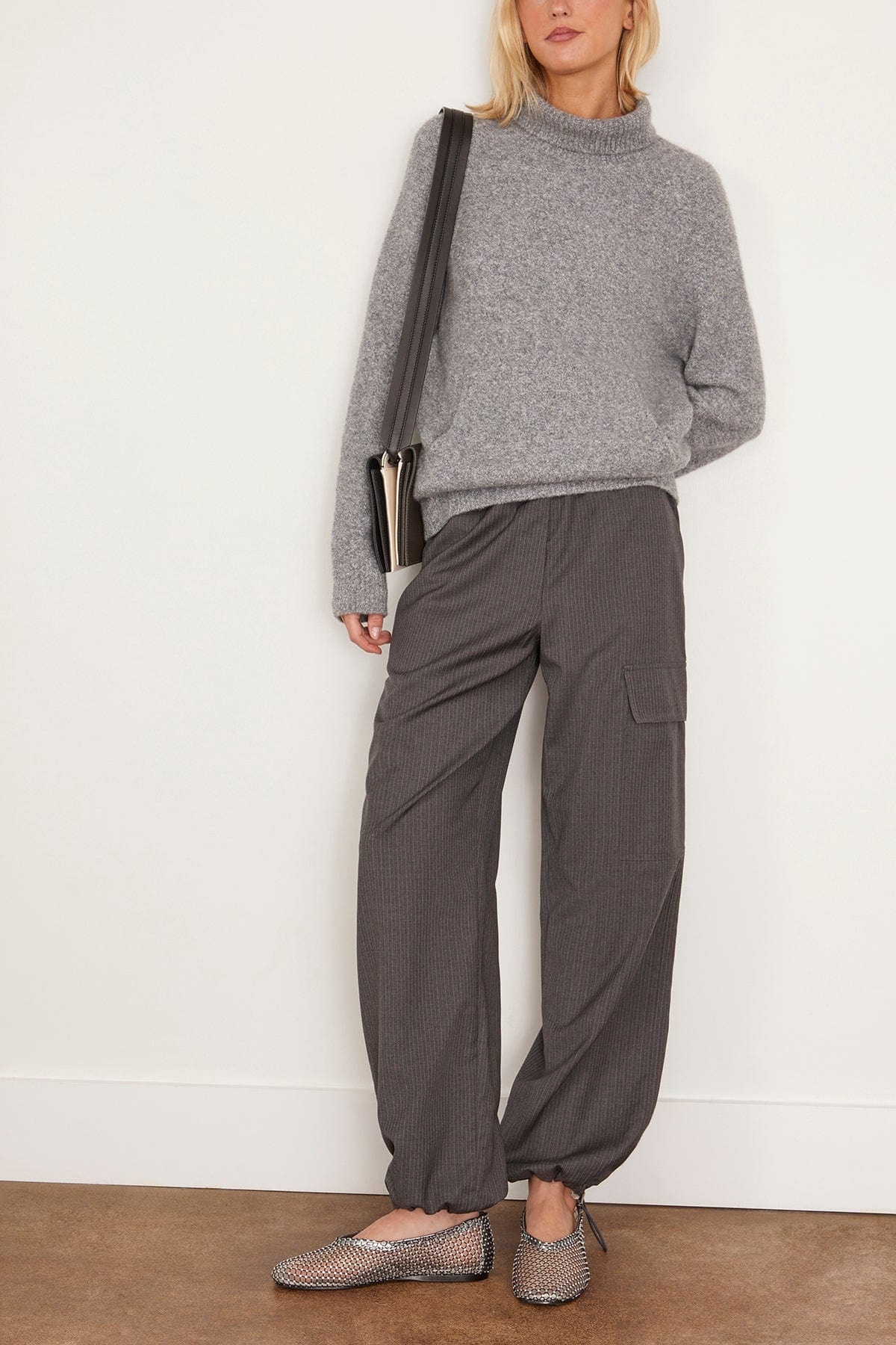 Eleonora Sweater in Speckled Graphite Bouclé - 2