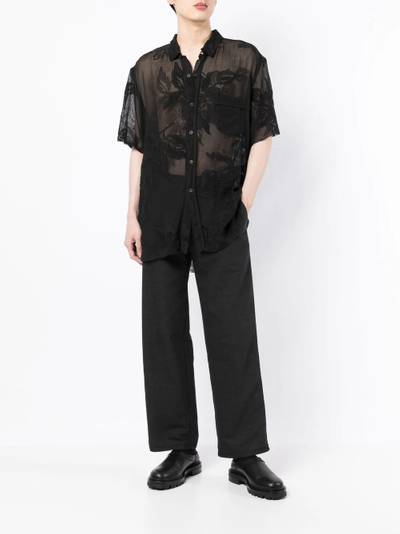 By Walid floral-print sheer shirt outlook