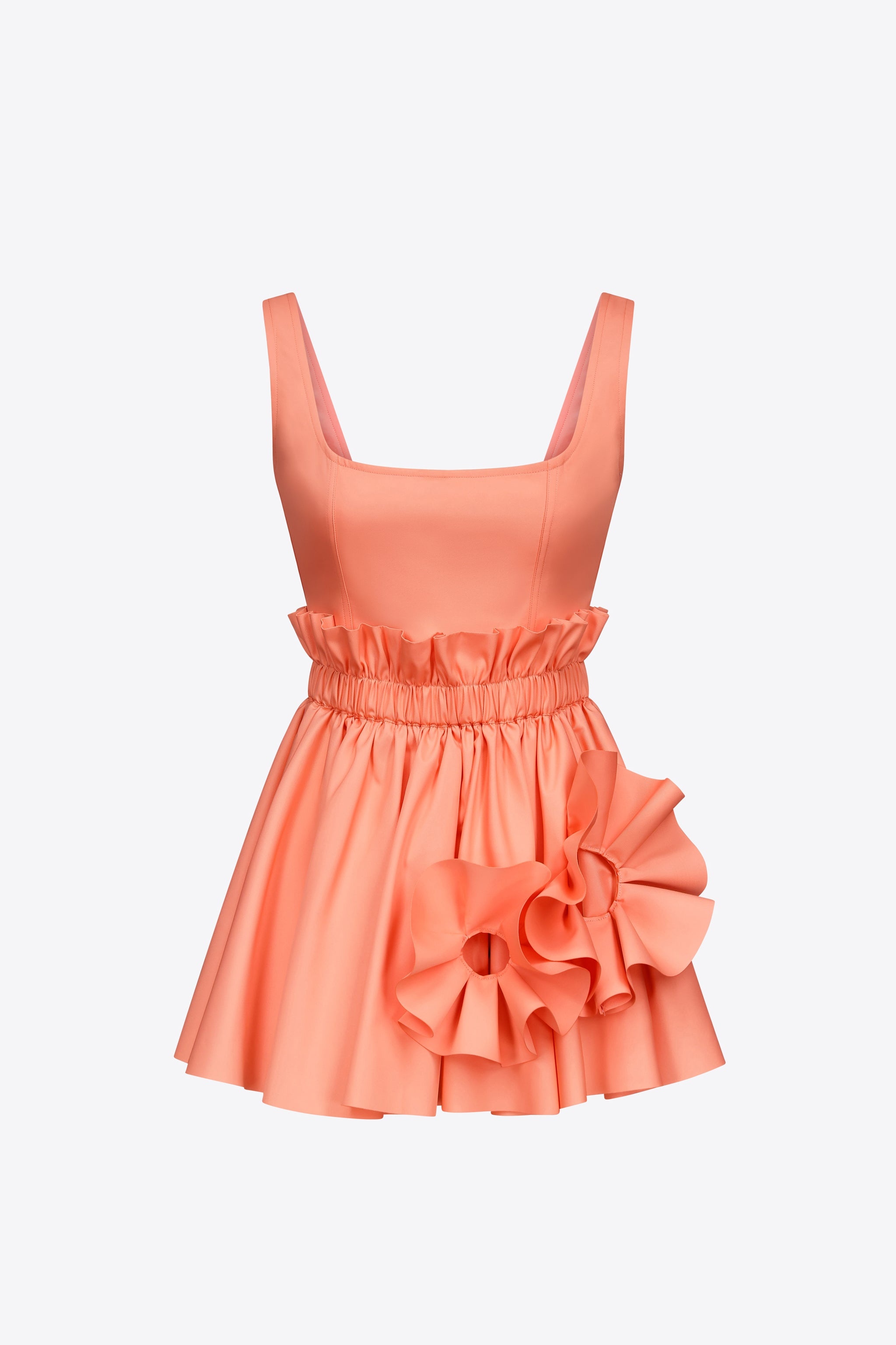 RUFFLE FLOWER MINI DRESS - 1