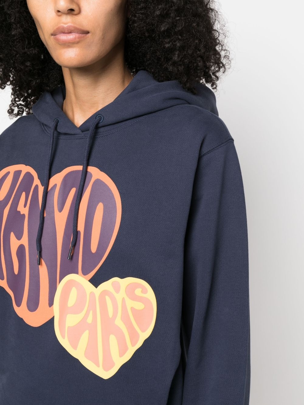 logo-flocked cotton hoodie - 5