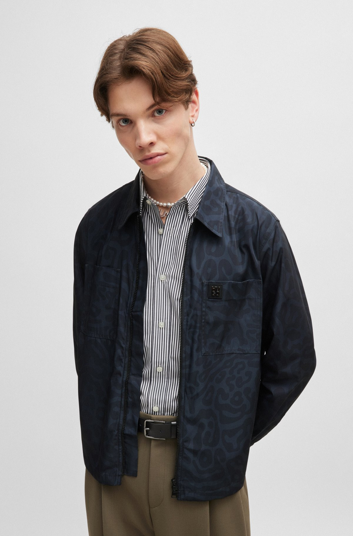 OVERSIZE-FIT SHIRT JACKET IN ANIMAL-PRINT CANVAS - 2