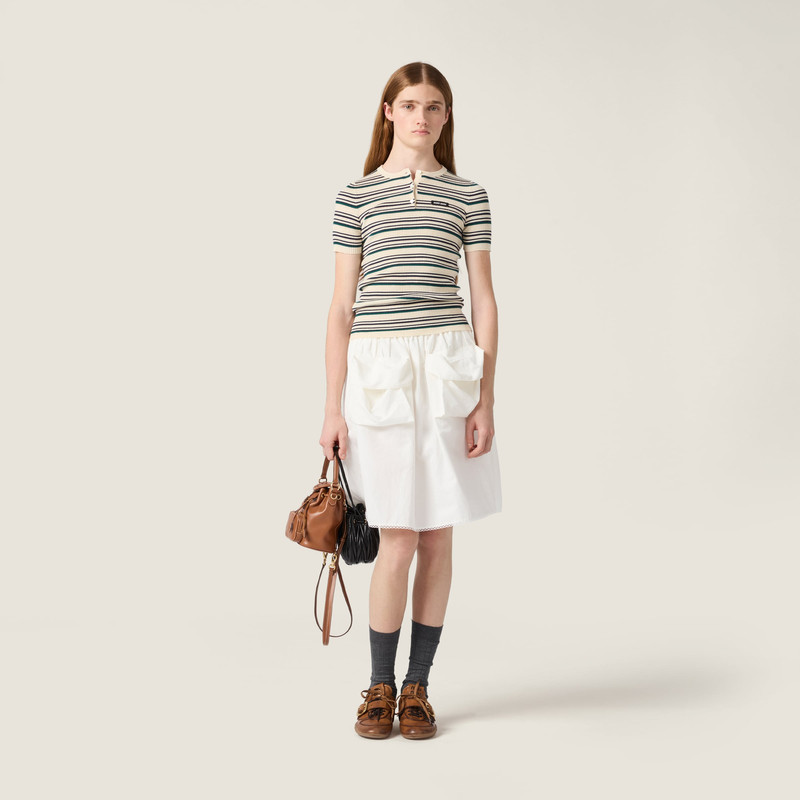 Miu Miu Cotton knit Henley shirt outlook