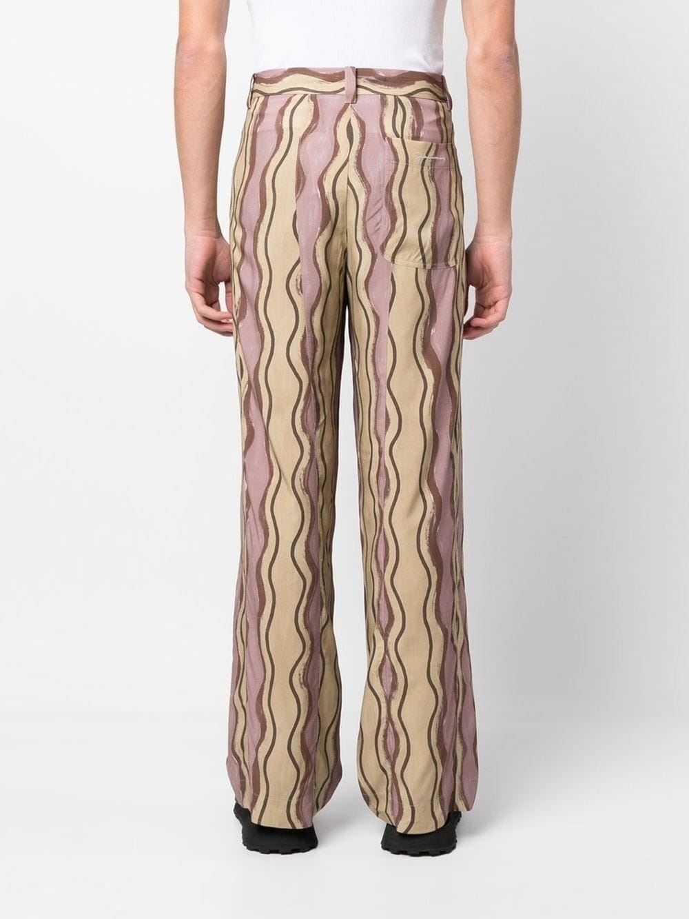 striped wide-leg trousers - 4