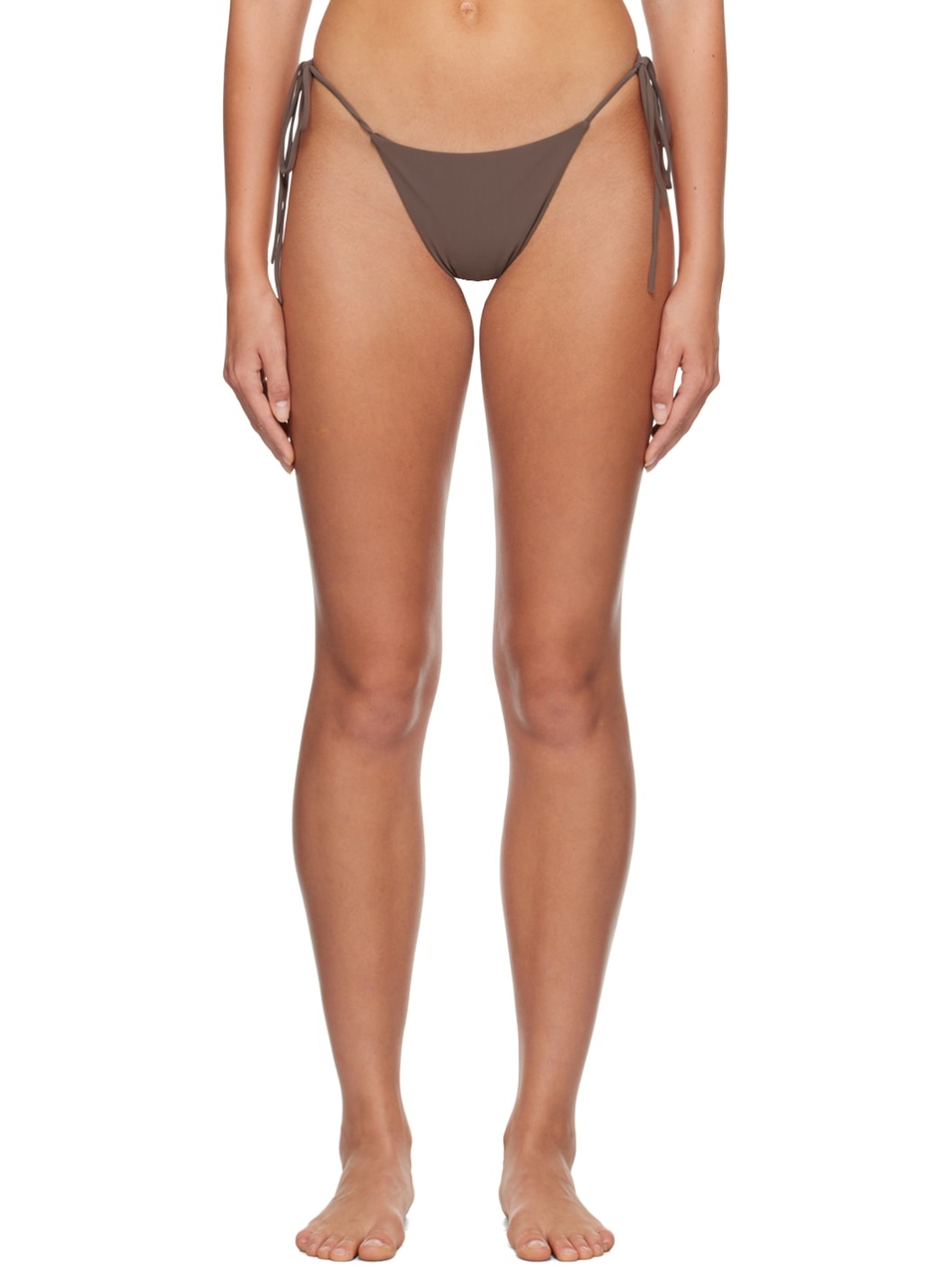 Brown String Tie Bikini Bottoms - 1