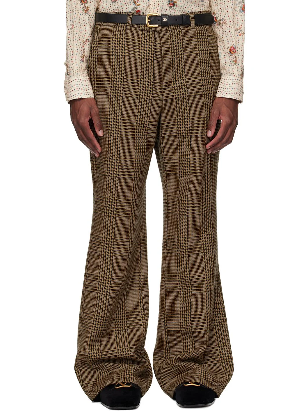 Brown Glen Check Trousers - 1