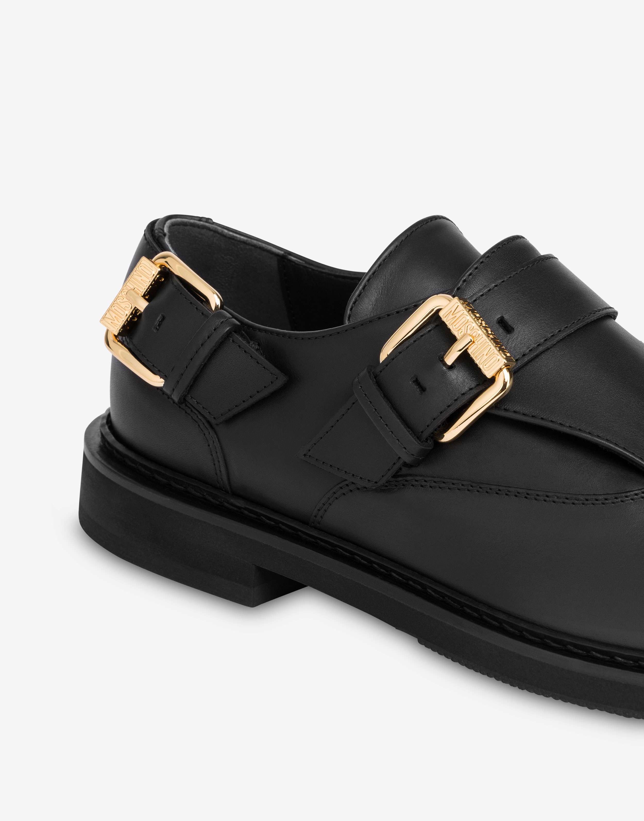 DOUBLE BUCKLE CALFSKIN LOAFERS - 4