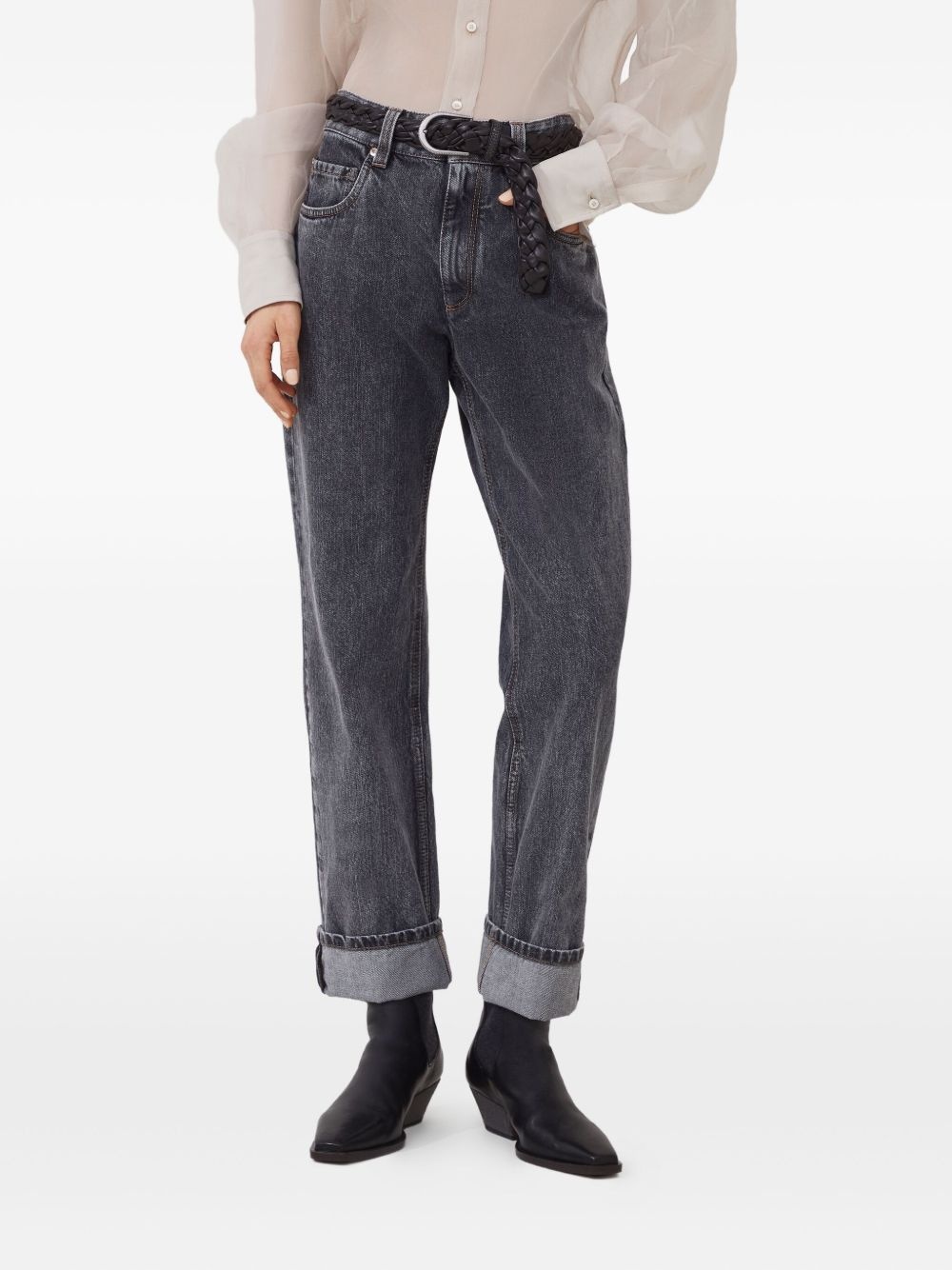 five-pocket cuffed jeans - 3