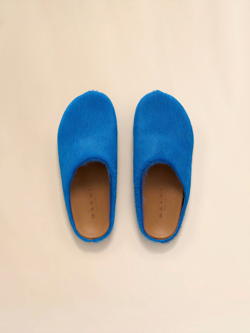 BLUE LONG-HAIR CALFSKIN FUSSBETT SABOT - 4