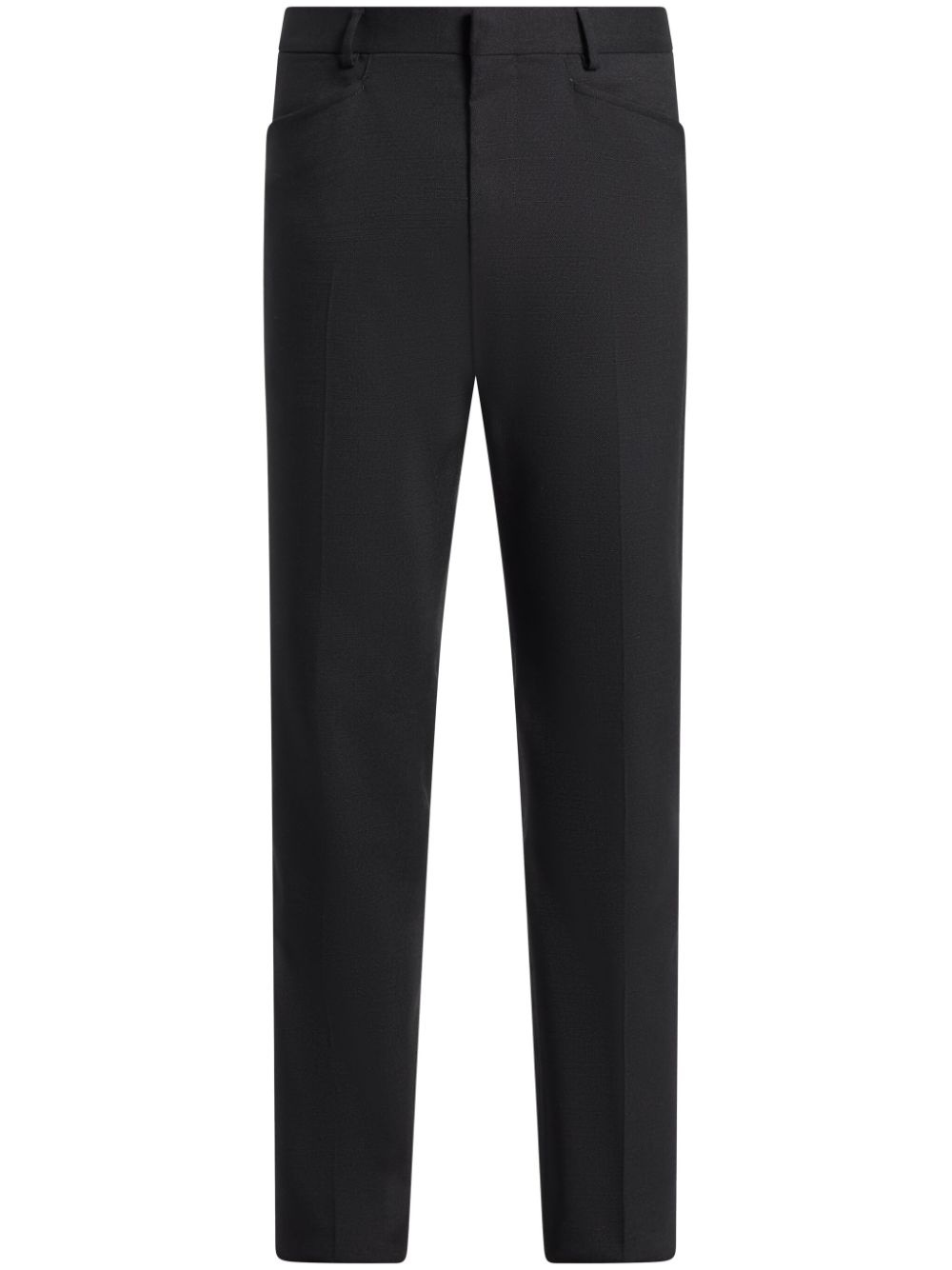 slim-fit silk tailored trousers - 1