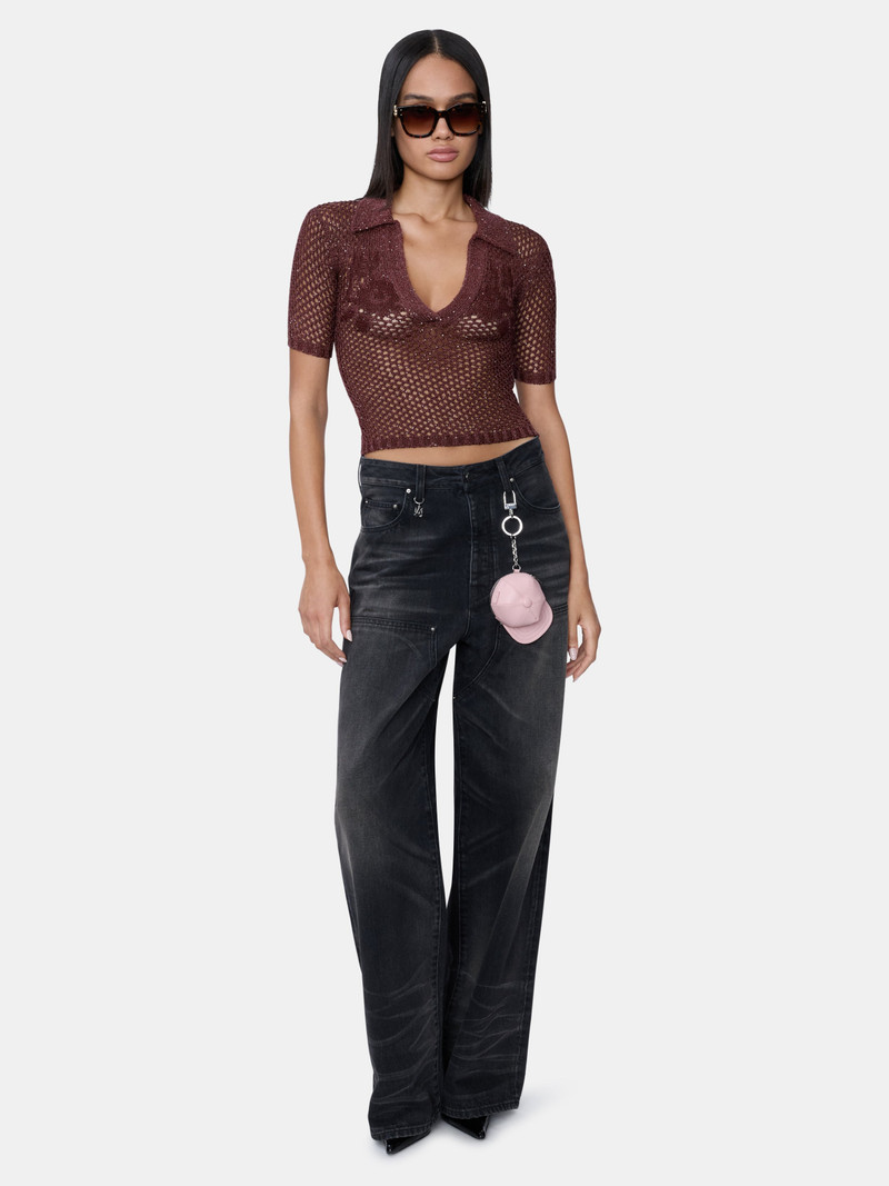 AMIRI WOMEN'S FLORAL CROCHET POLO outlook