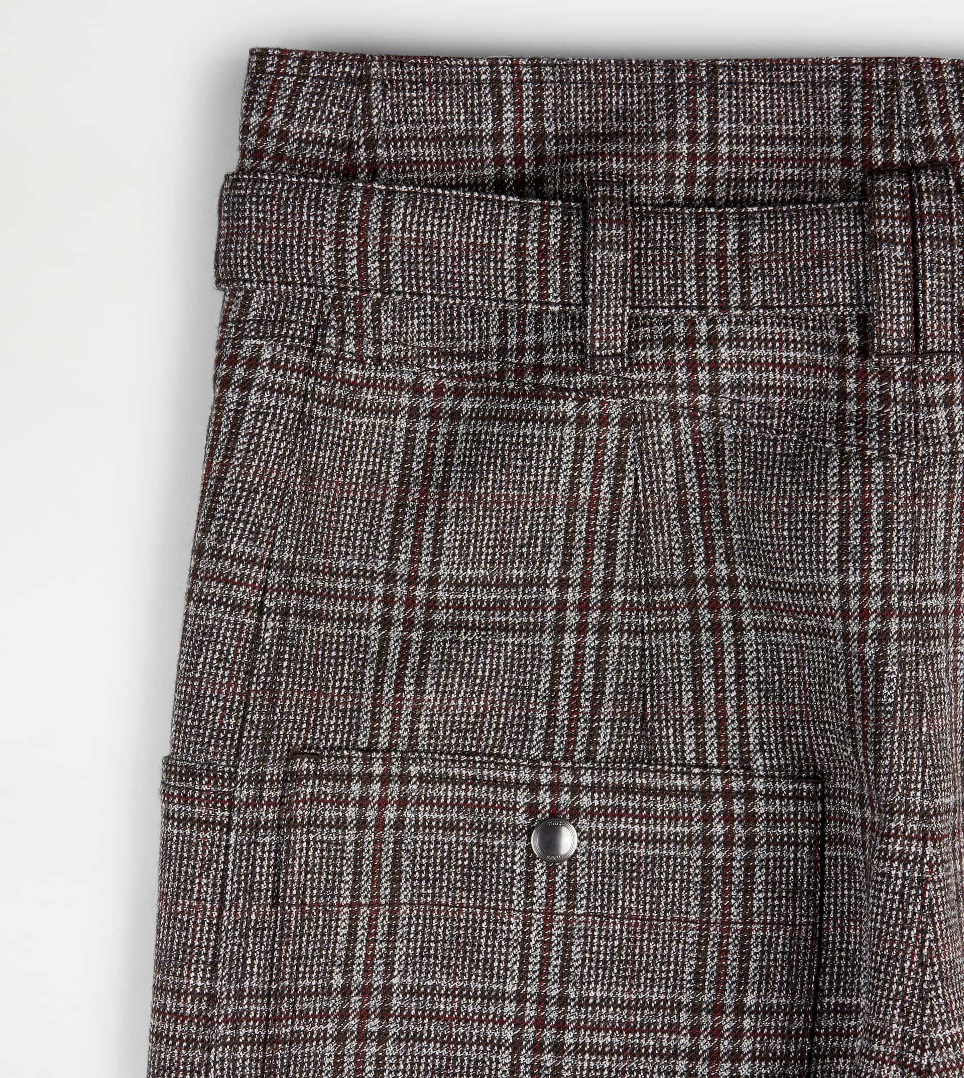 PANTS IN WOOL - GREY, RED - 8