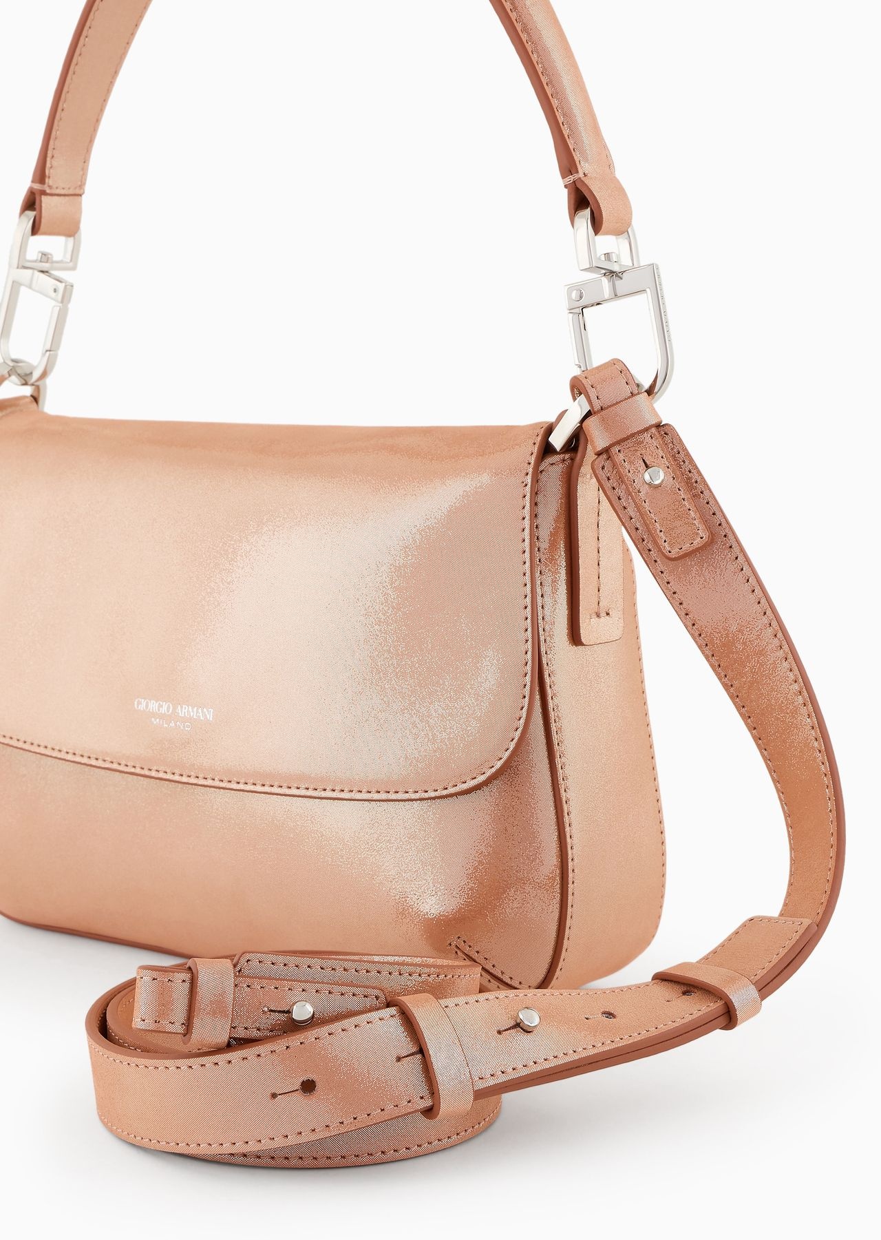 La Prima Soft small baguette bag in shiny nubuck - 9