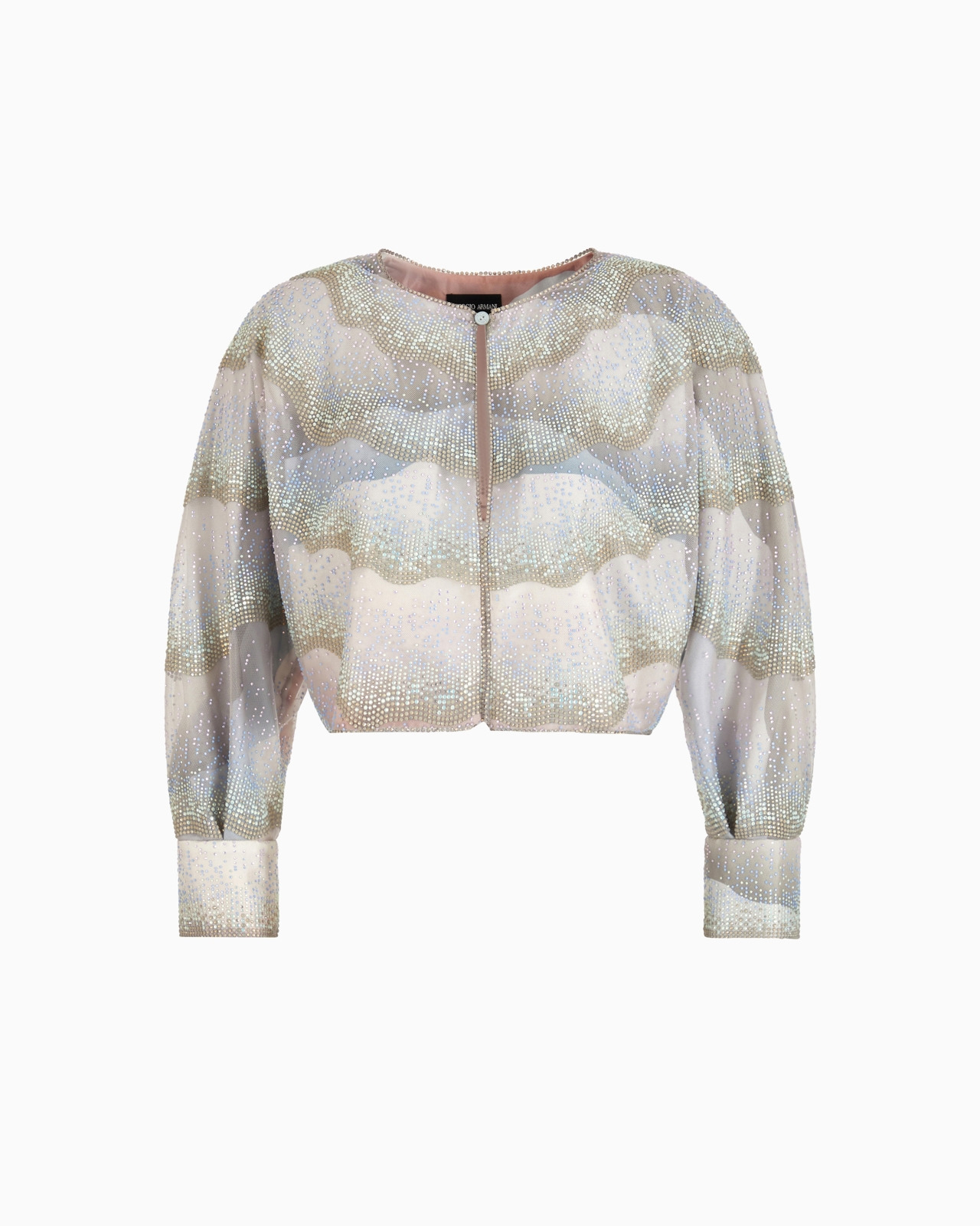 SHORT TULLE JACKET WITH CRYSTALS - 1