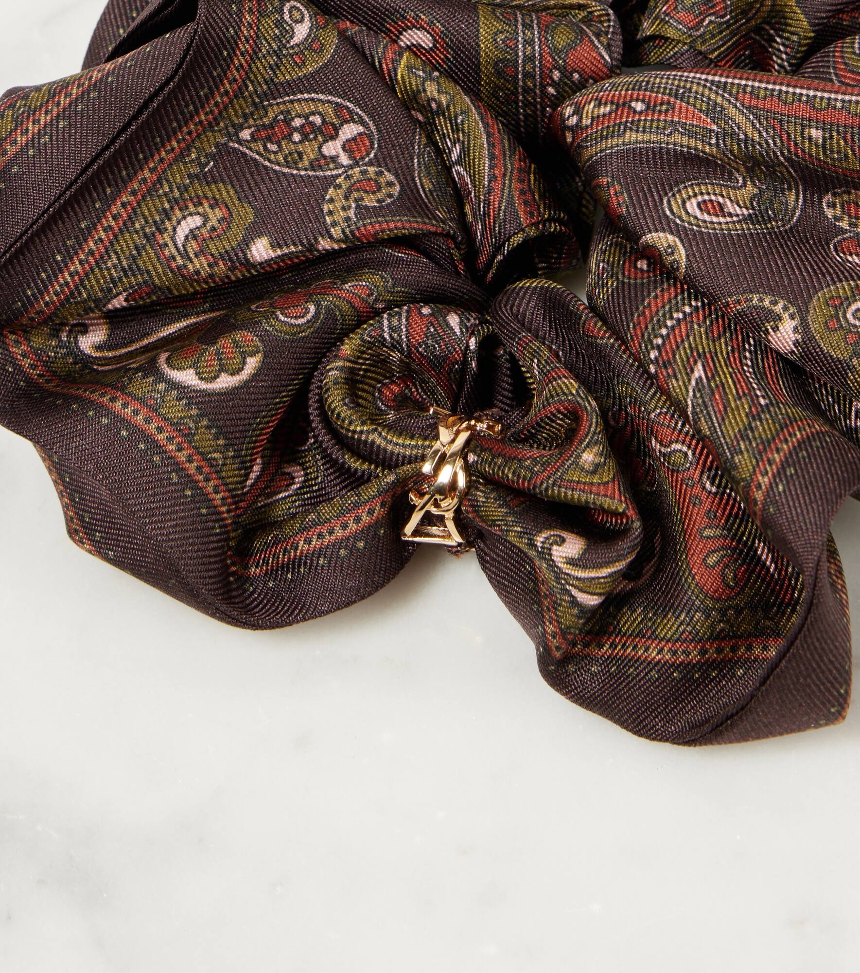 Logo paisley silk scrunchie - 3