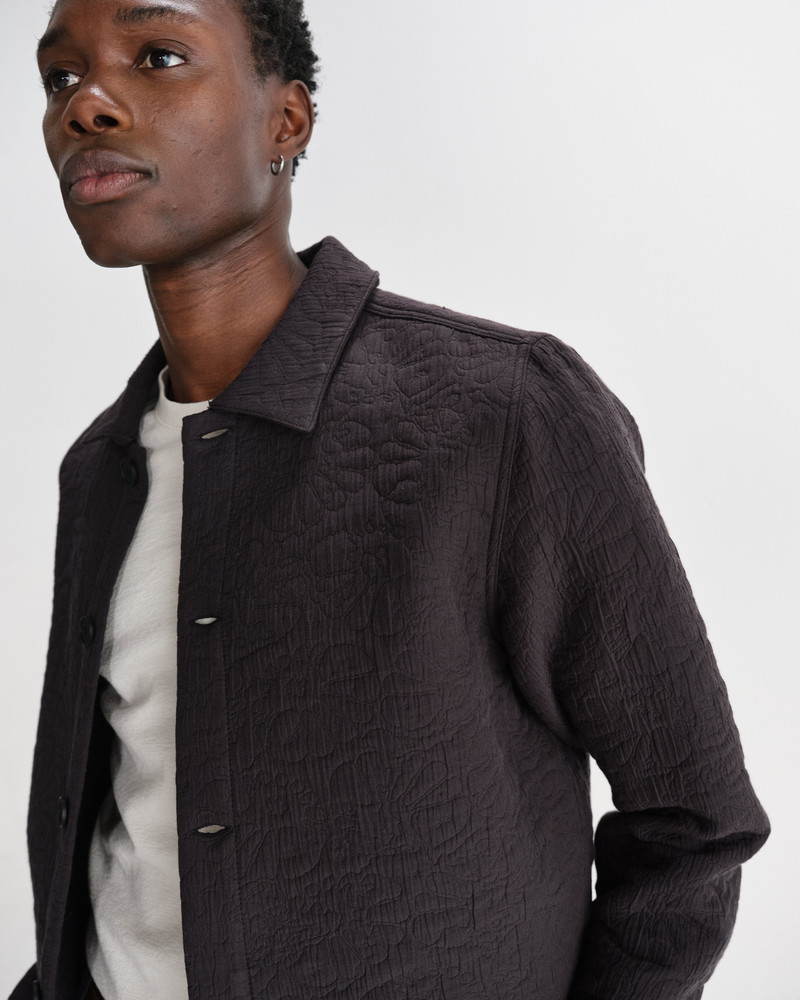 Rockley - Black Floral Quilted Cotton Overshirt 3
