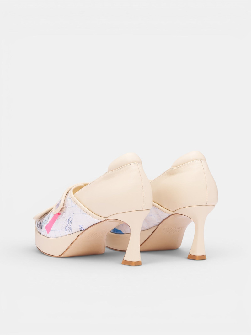 Trash Grid Velcro Kitten Heels 5