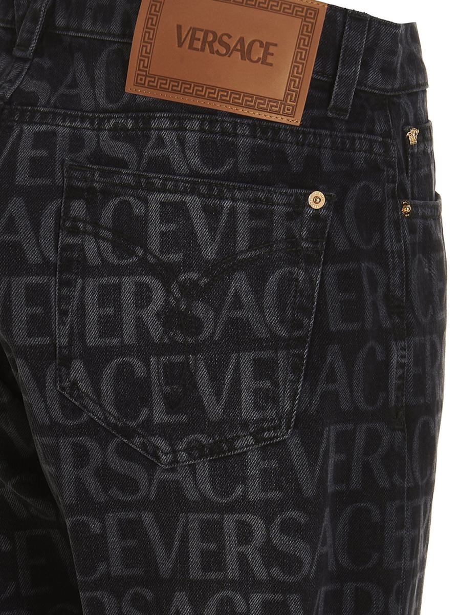 VERSACE LOGO PRINT JEANS - 4