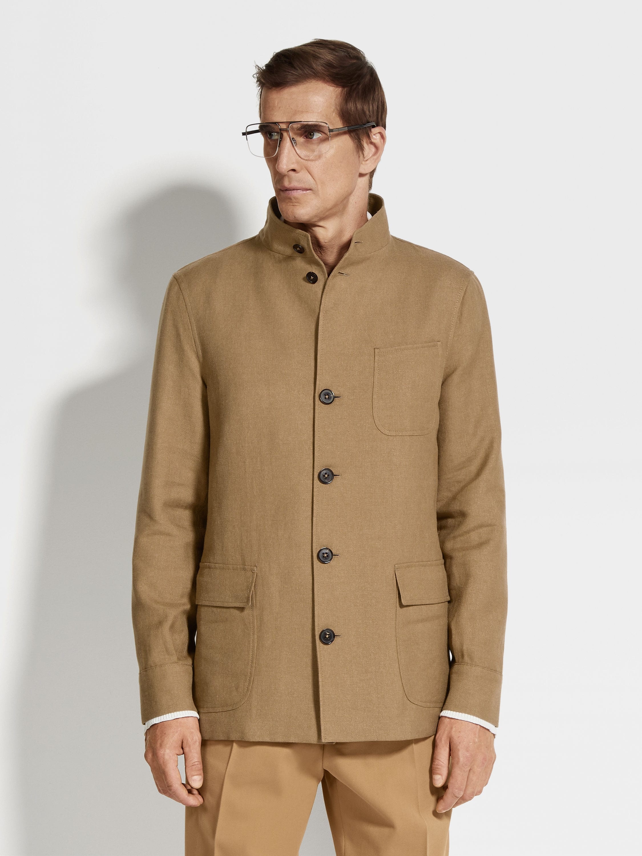 LINEN AND WOOL CHORE JACKET - 4